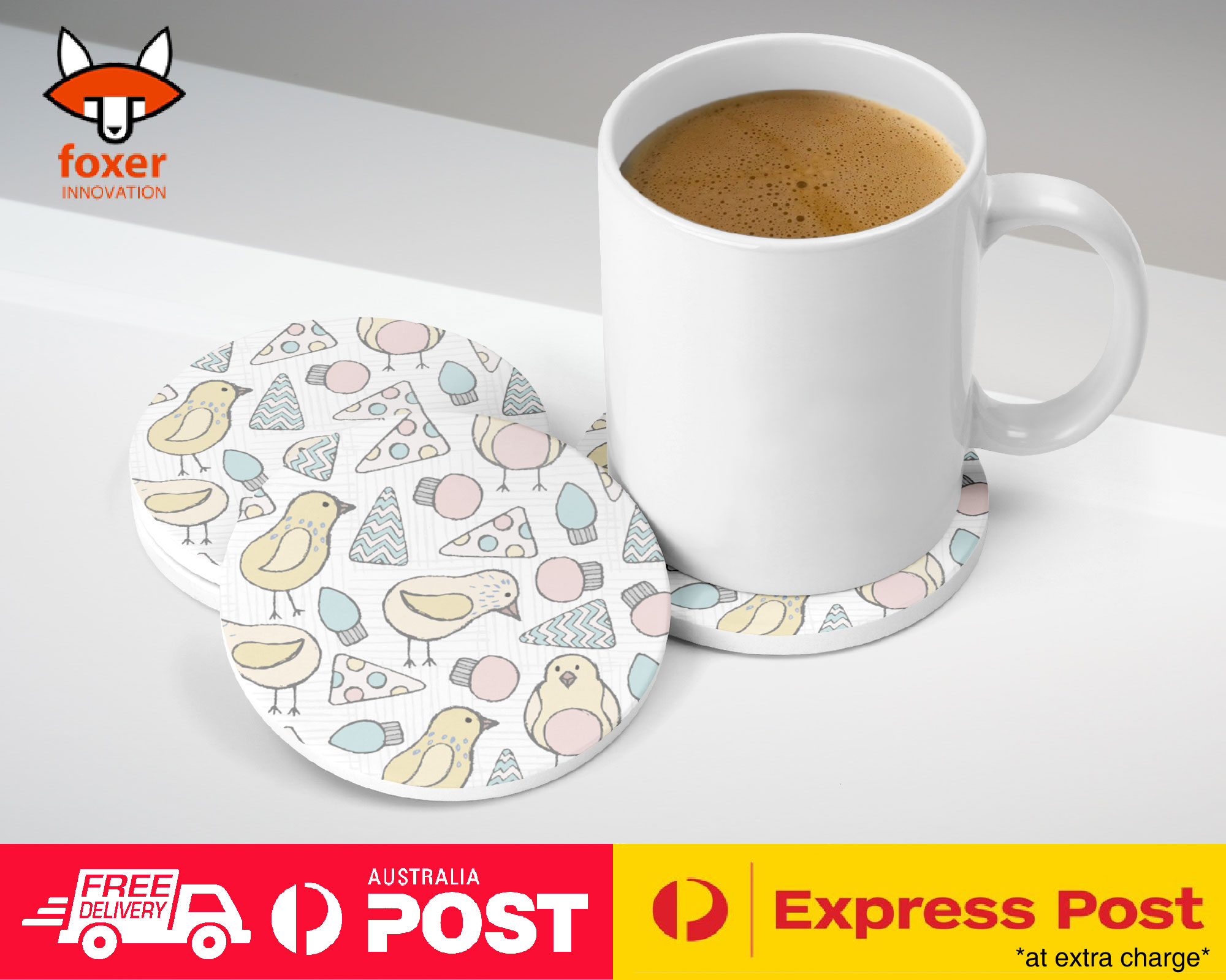 COASTER COFFEE DRINKING MAT|BABY CHICK CHICKEN PATTERN