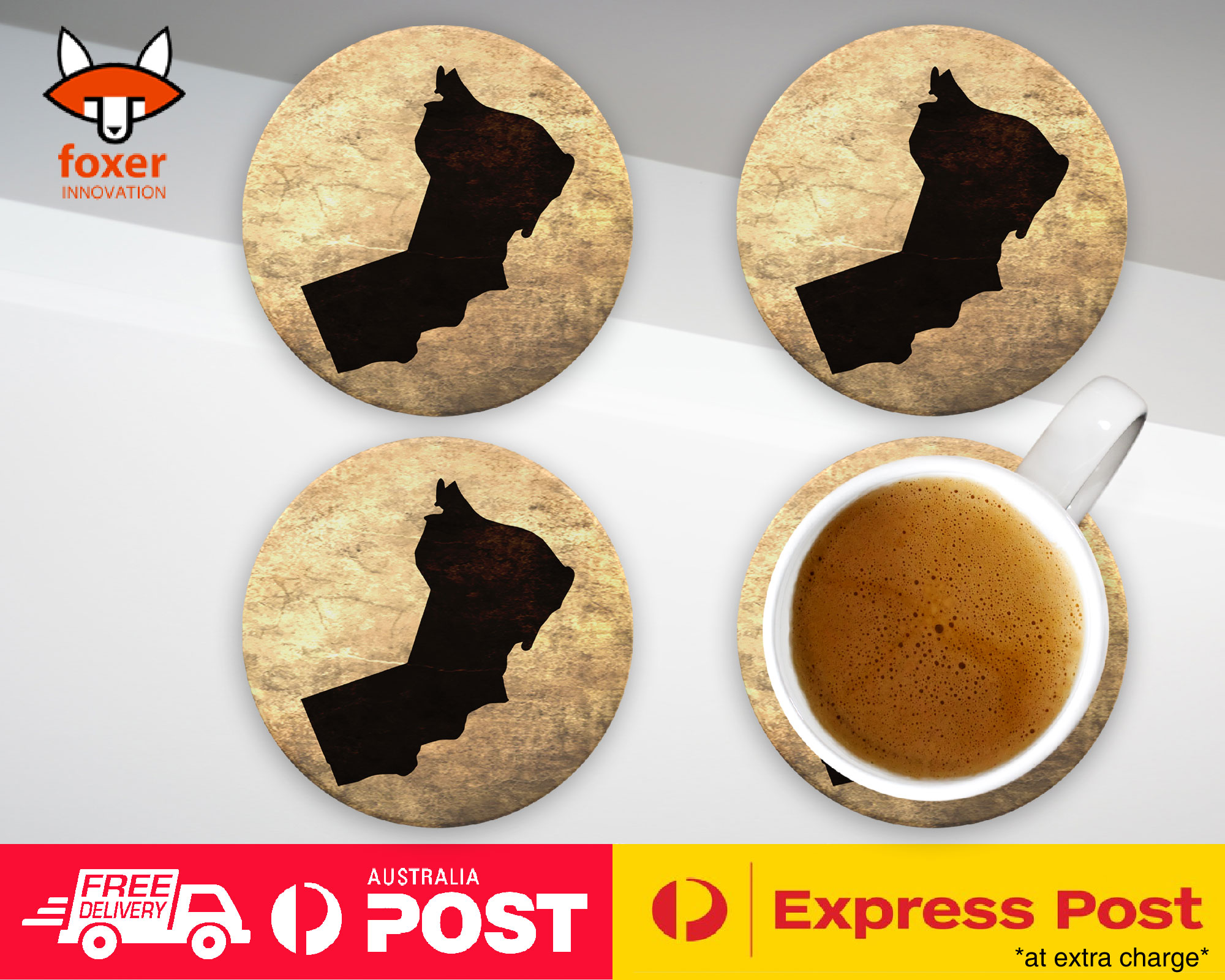 COASTER COFFEE DRINKING MAT|OMAN NATIONAL COUNTRY