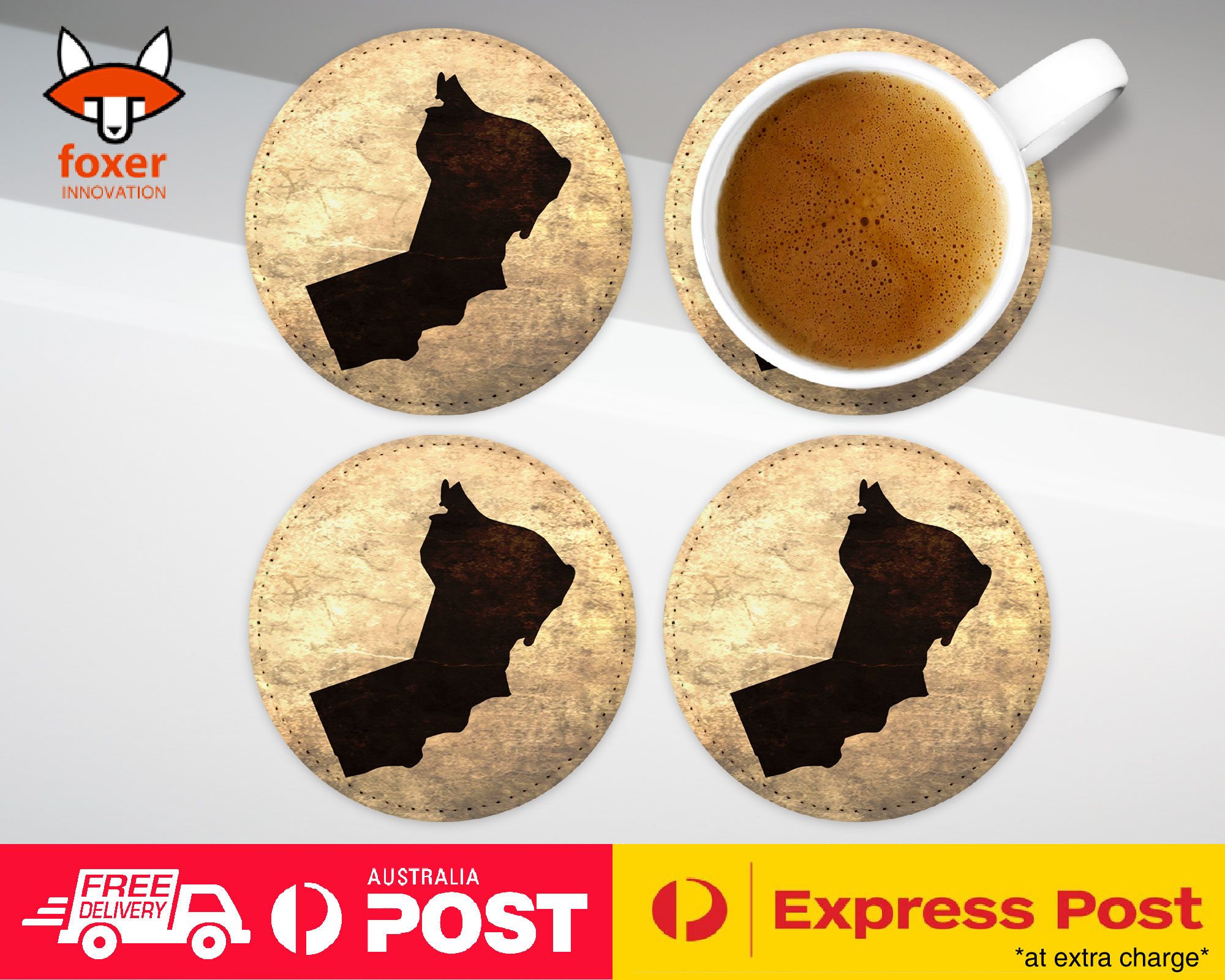 COASTER COFFEE DRINKING MAT|OMAN NATIONAL COUNTRY
