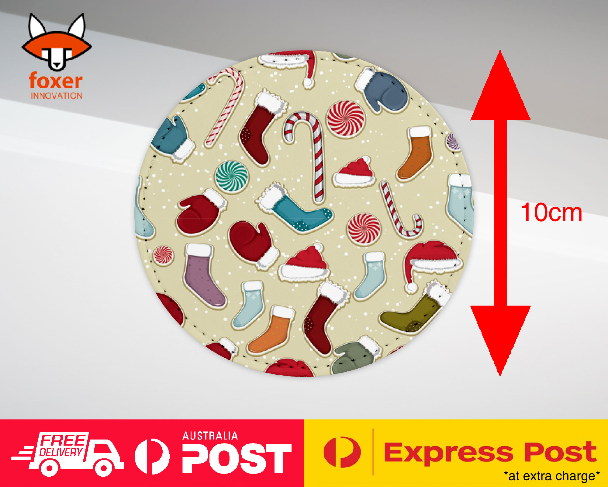 COASTER COFFEE DRINKING MAT|CHRISTMAS STOCKINGS PATTERN 3