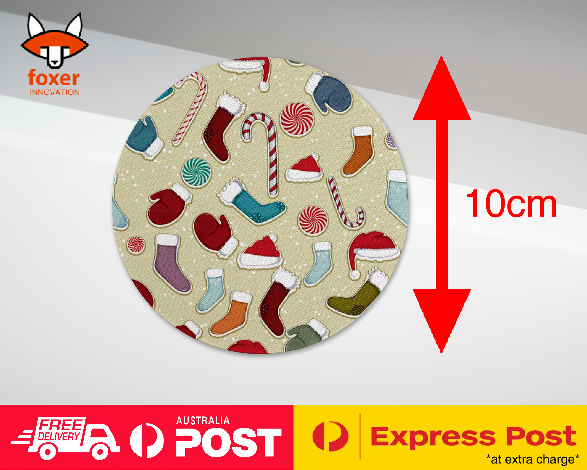 COASTER COFFEE DRINKING MAT|CHRISTMAS STOCKINGS PATTERN 3