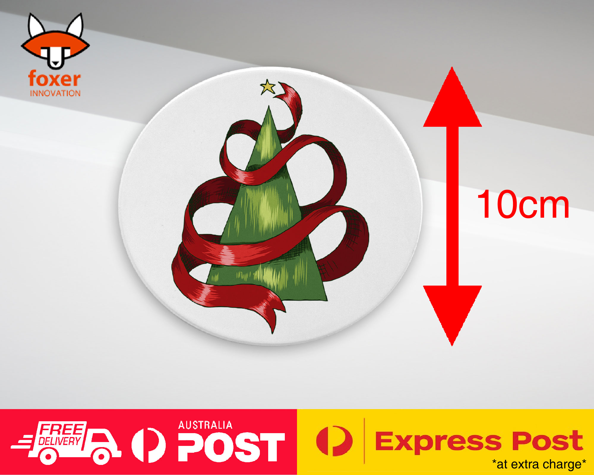COASTER COFFEE DRINKING MAT|CHRISTMAS TREE WITH RIBBON