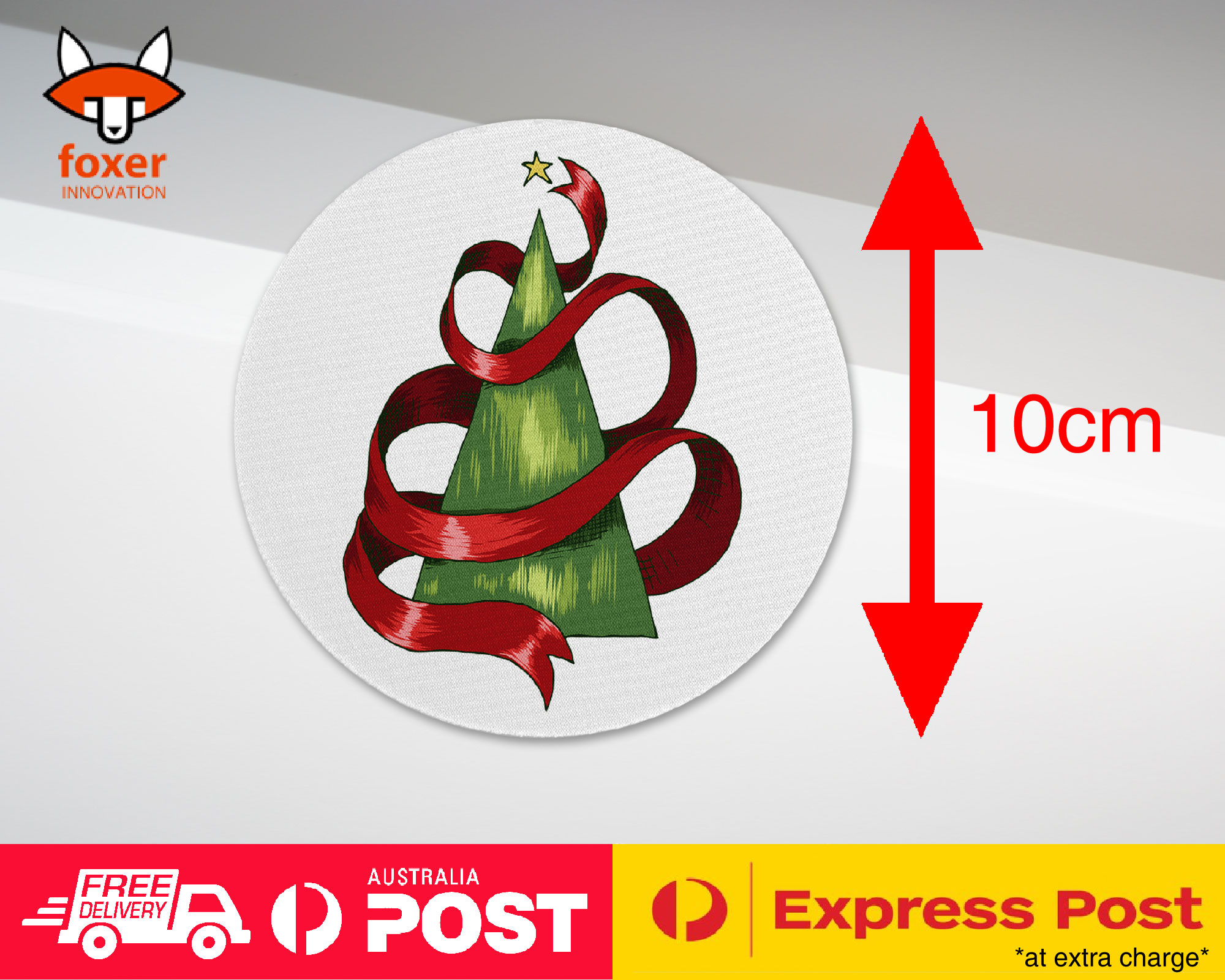 COASTER COFFEE DRINKING MAT|CHRISTMAS TREE WITH RIBBON