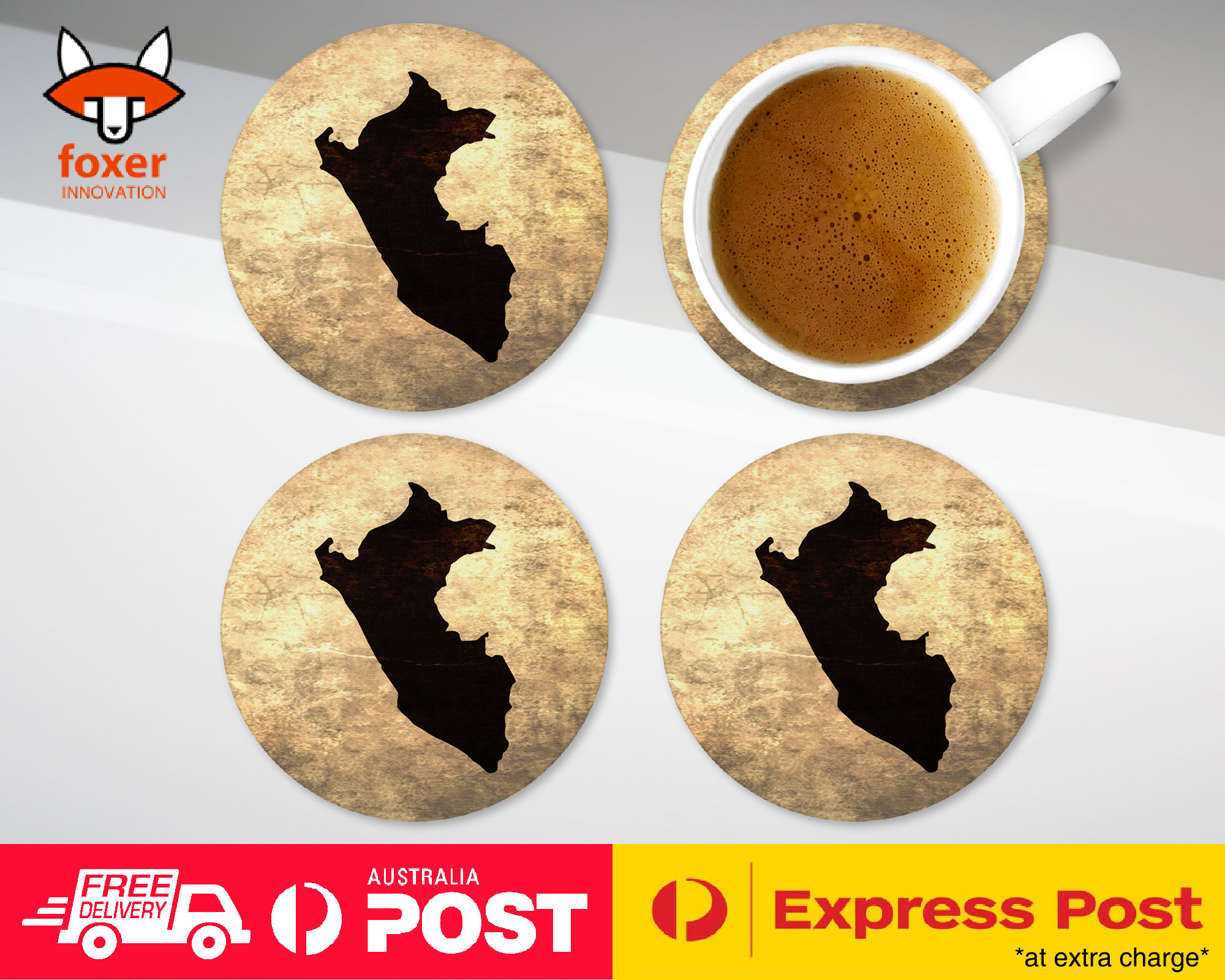 COASTER COFFEE DRINKING MAT|PERU NATIONAL COUNTRY
