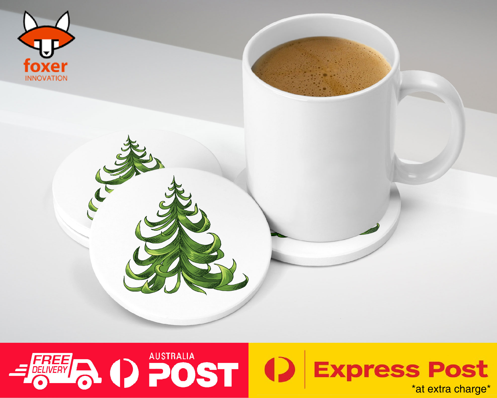 COASTER COFFEE DRINKING MAT|CHRISTMAS TREE 7