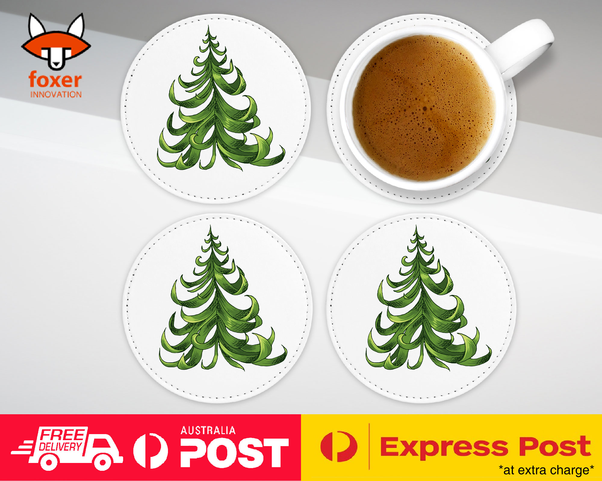 COASTER COFFEE DRINKING MAT|CHRISTMAS TREE 7