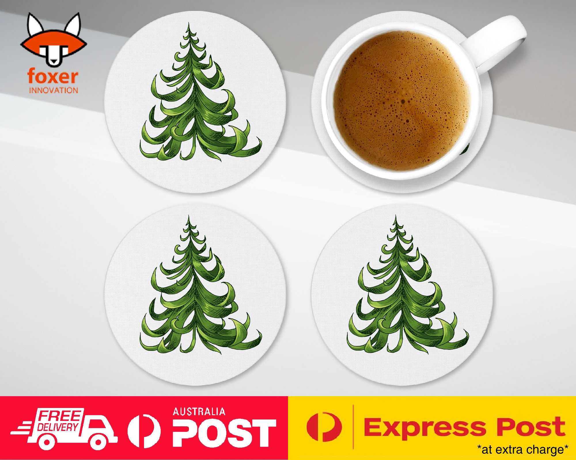 COASTER COFFEE DRINKING MAT|CHRISTMAS TREE 7