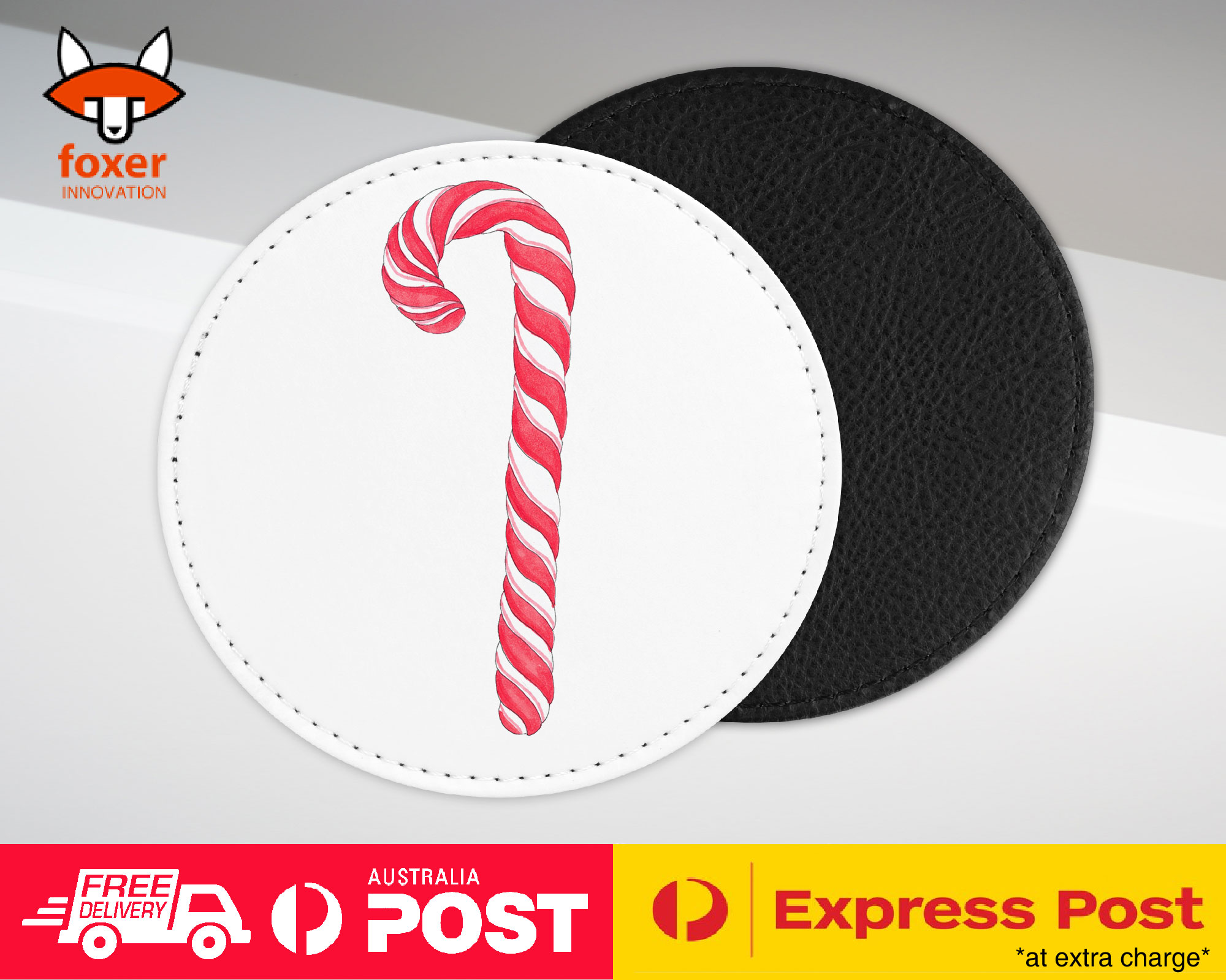 COASTER COFFEE DRINKING MAT|CHRISTMAS CANDY CANE