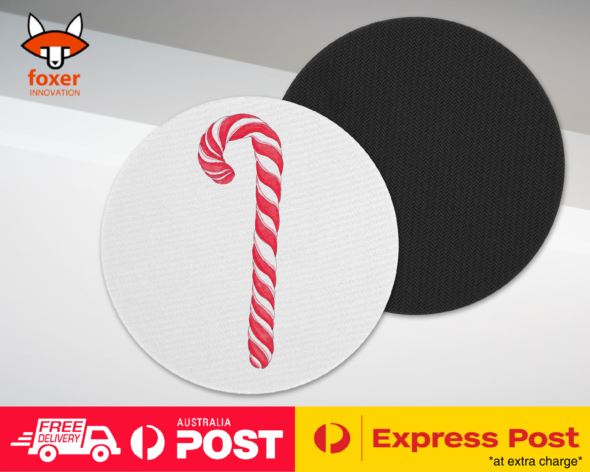 COASTER COFFEE DRINKING MAT|CHRISTMAS CANDY CANE