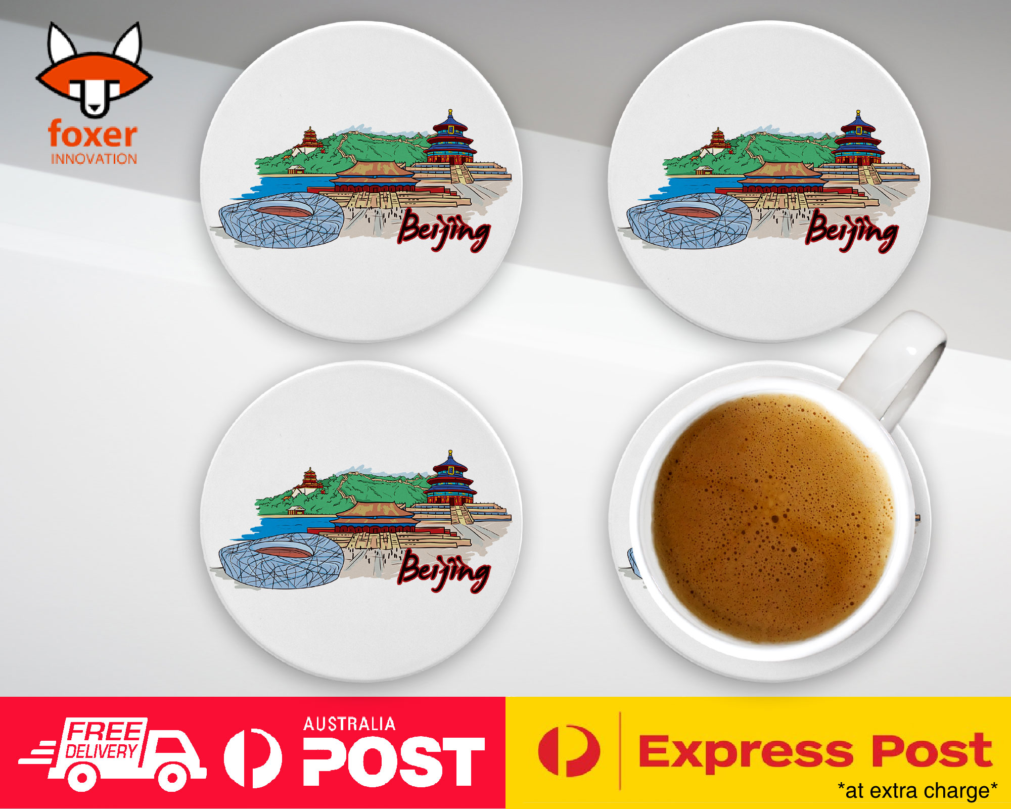 COASTER COFFEE DRINKING MAT|BEIJING CHINA