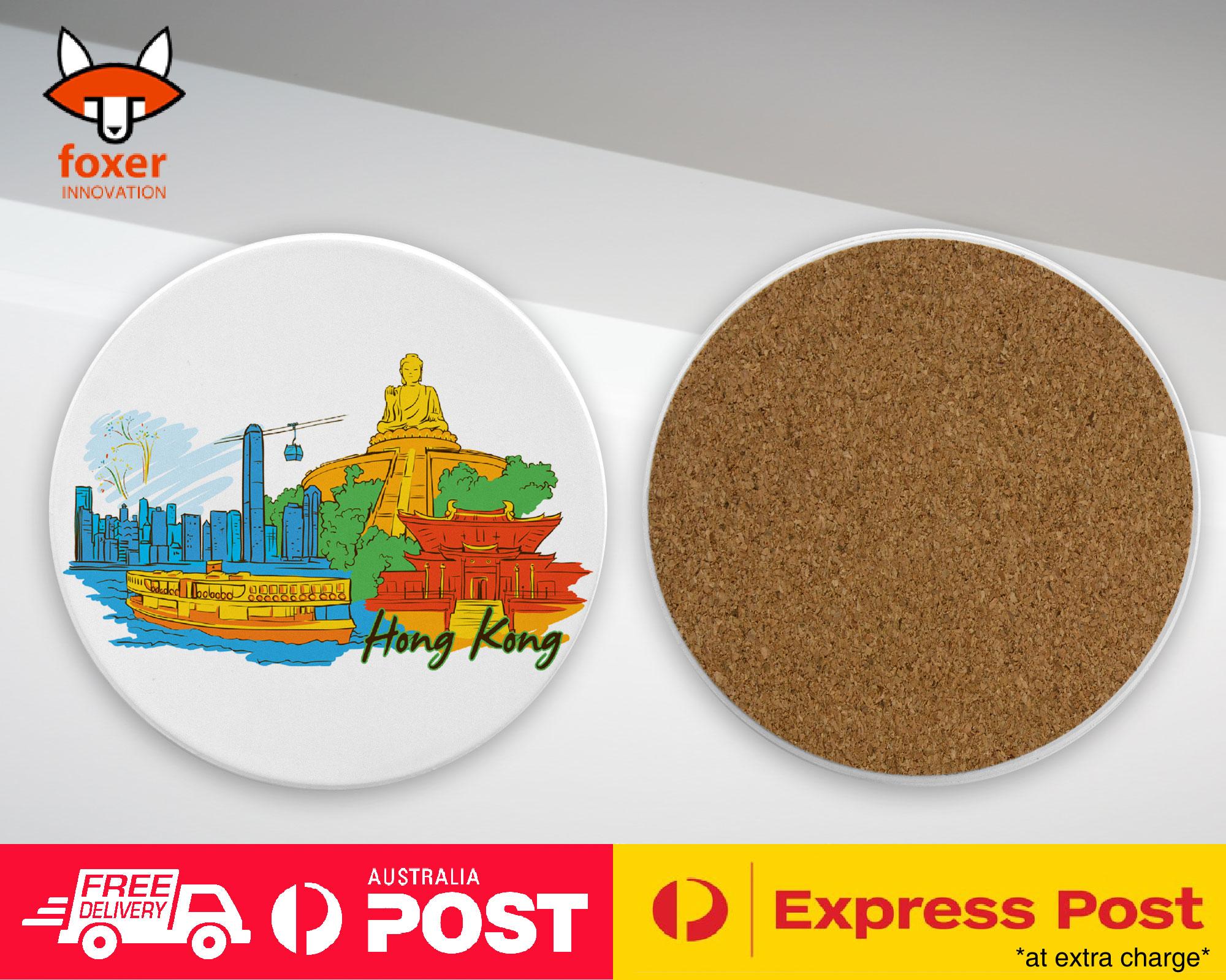 COASTER COFFEE DRINKING MAT|HONG KONG CITY