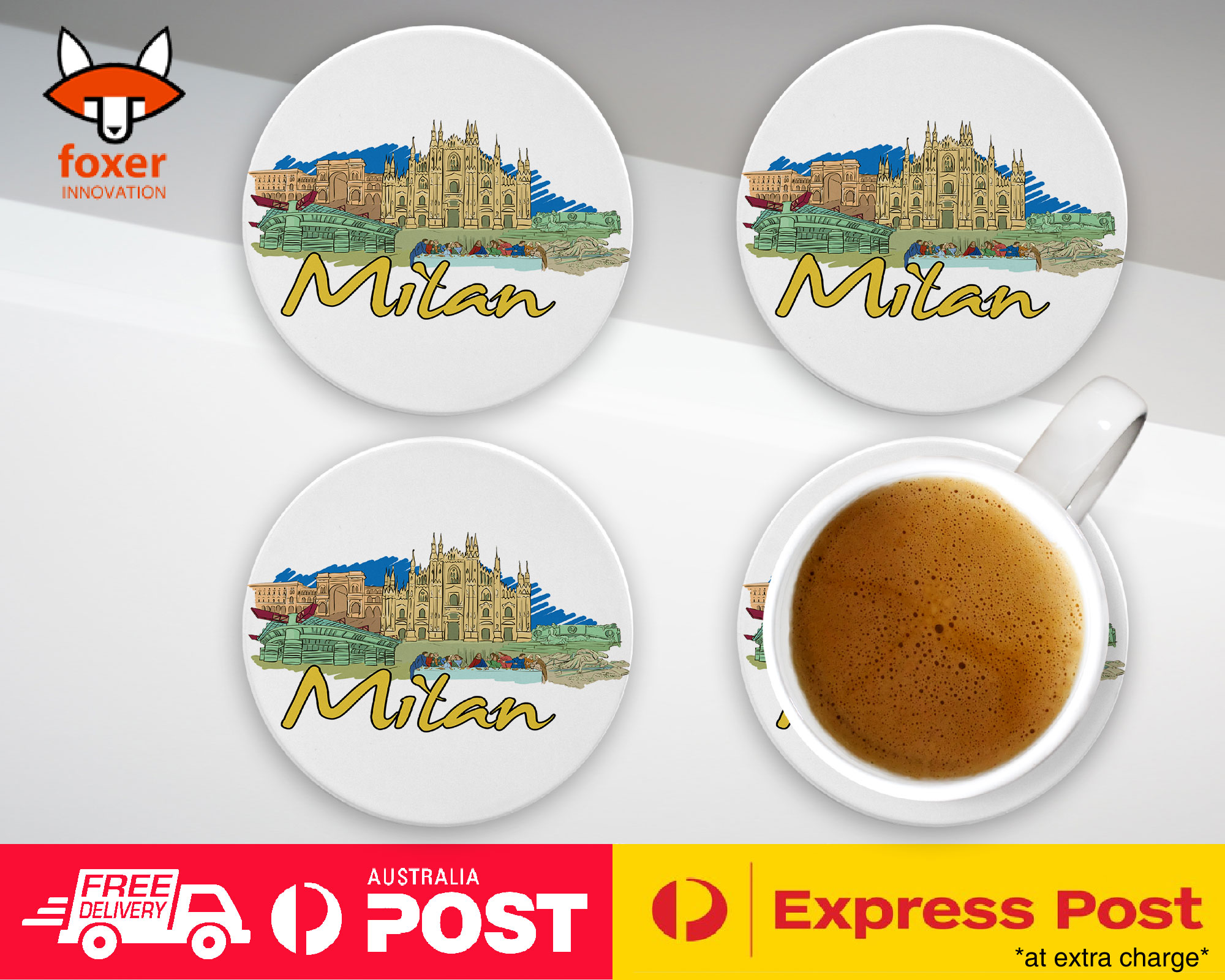 COASTER COFFEE DRINKING MAT|MILAN ITALY