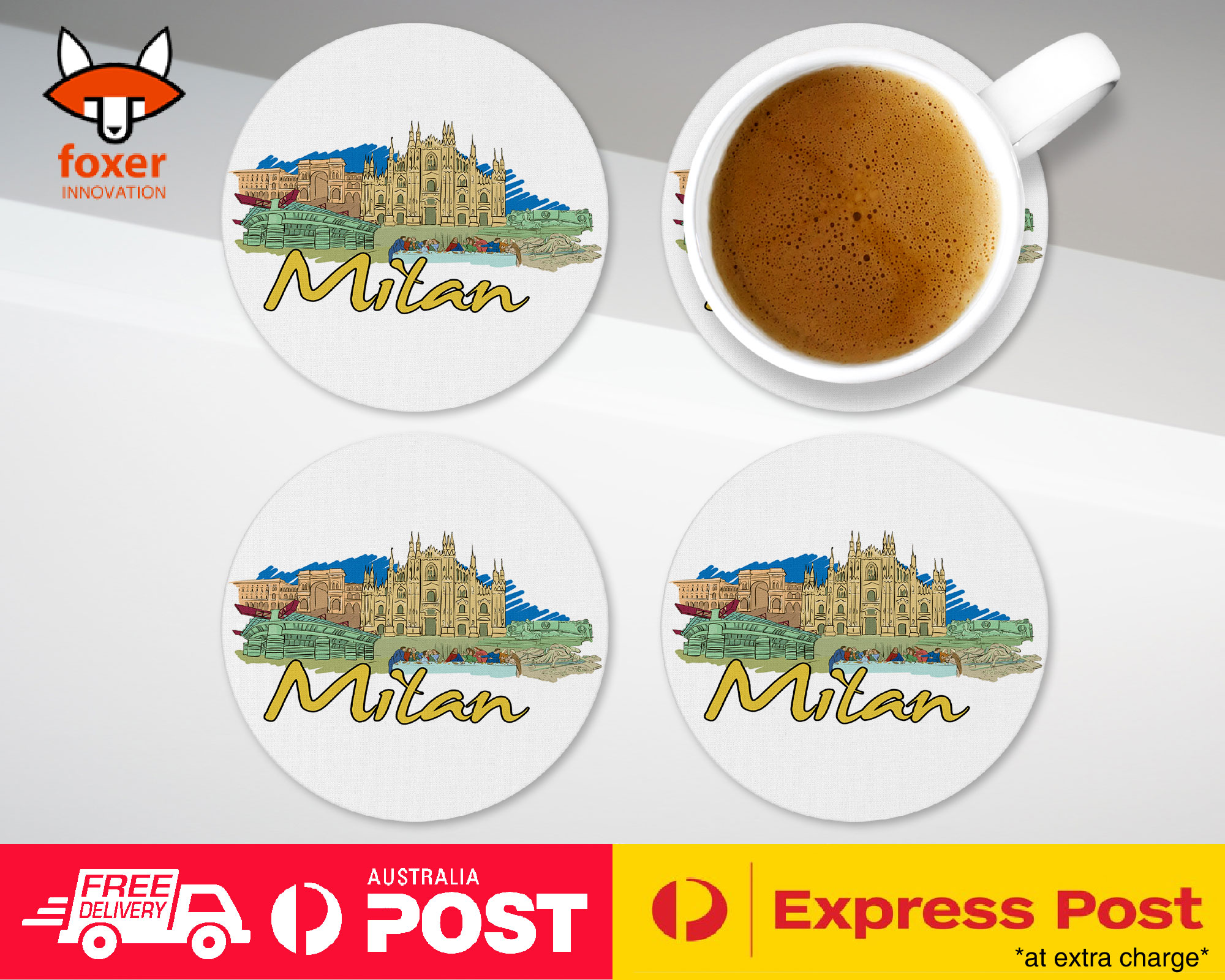COASTER COFFEE DRINKING MAT|MILAN ITALY