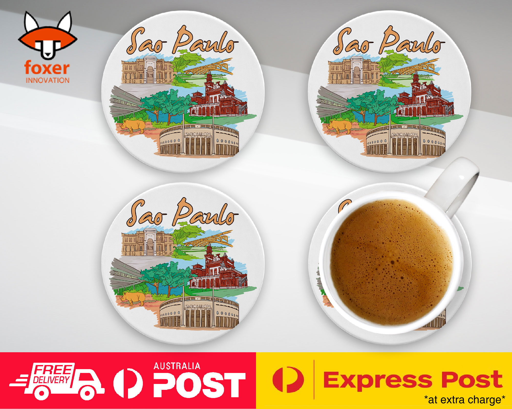 COASTER COFFEE DRINKING MAT|SAO PAULO BRAZIL