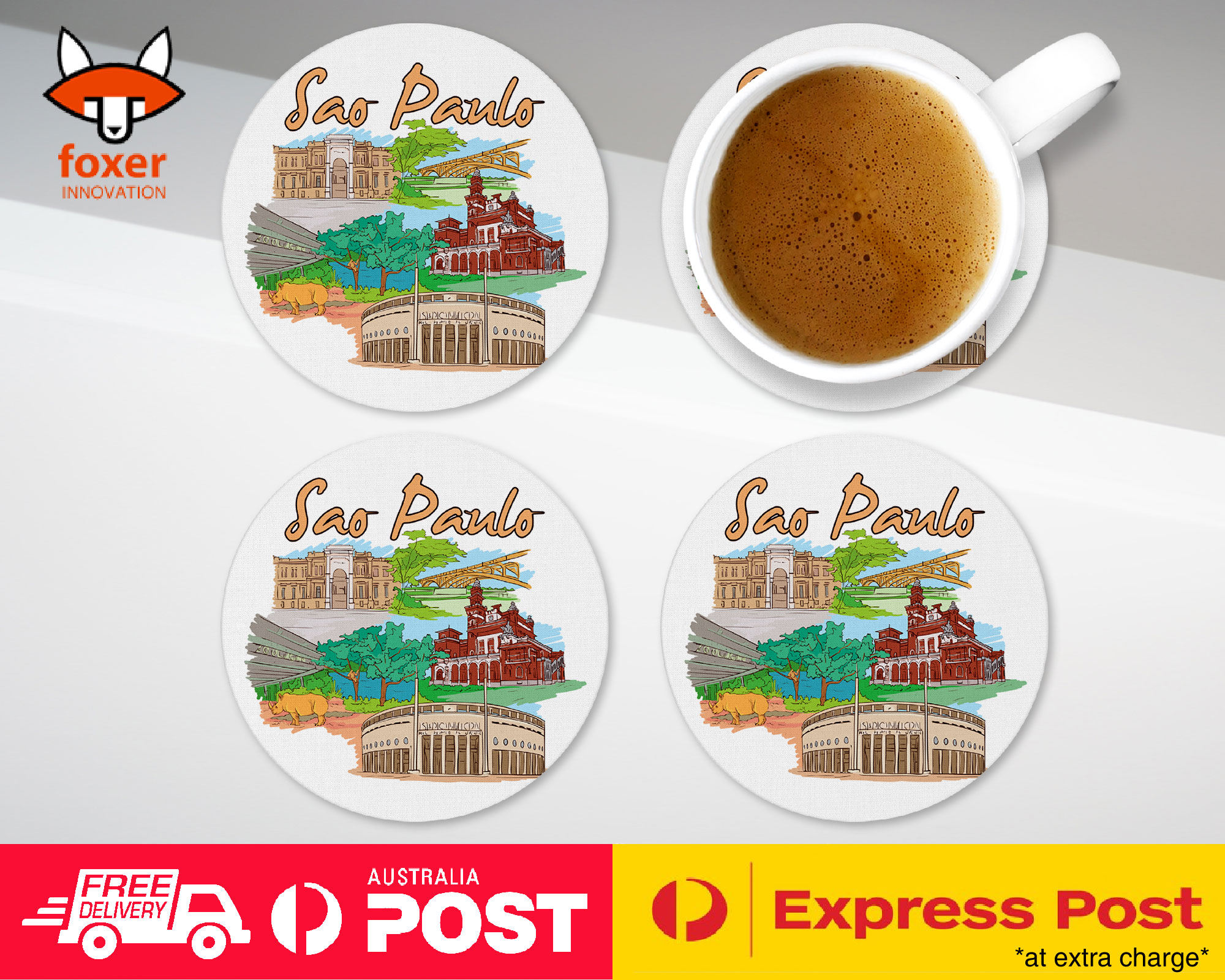 COASTER COFFEE DRINKING MAT|SAO PAULO BRAZIL