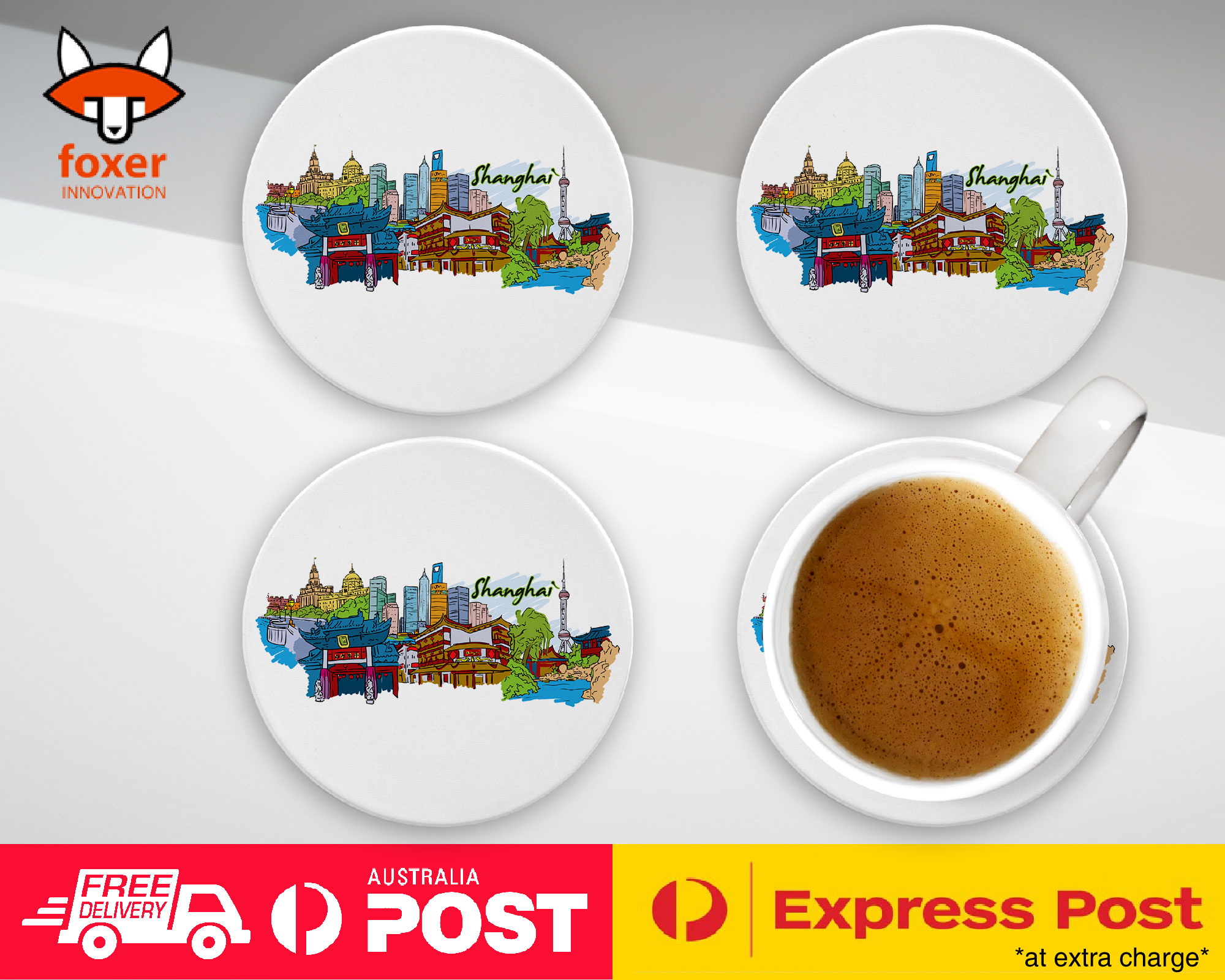 COASTER COFFEE DRINKING MAT|SHANGHAI CHINA