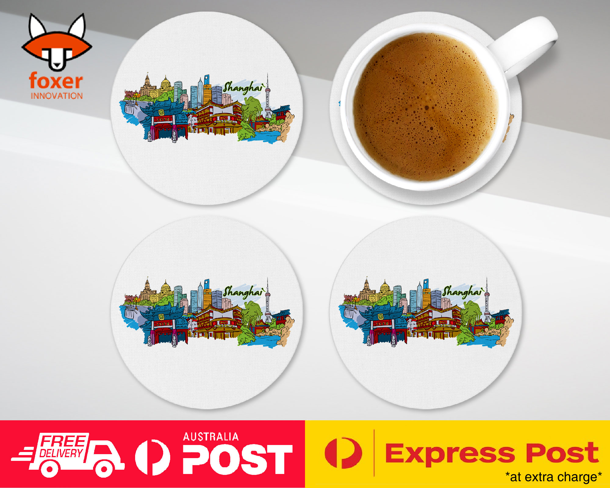 COASTER COFFEE DRINKING MAT|SHANGHAI CHINA