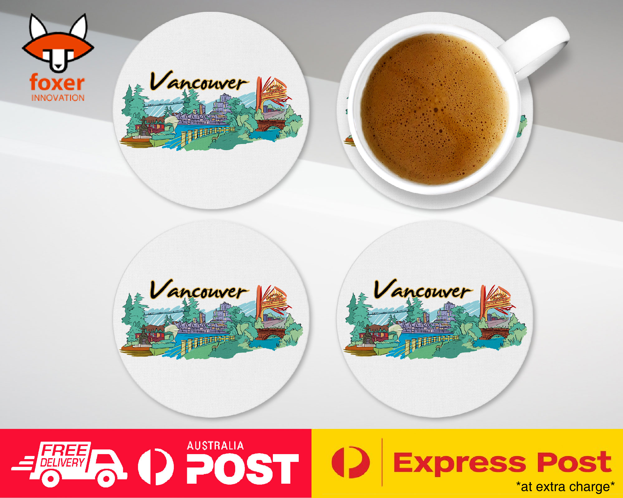COASTER COFFEE DRINKING MAT|VANCOUVERI VANCOUVER CANADA