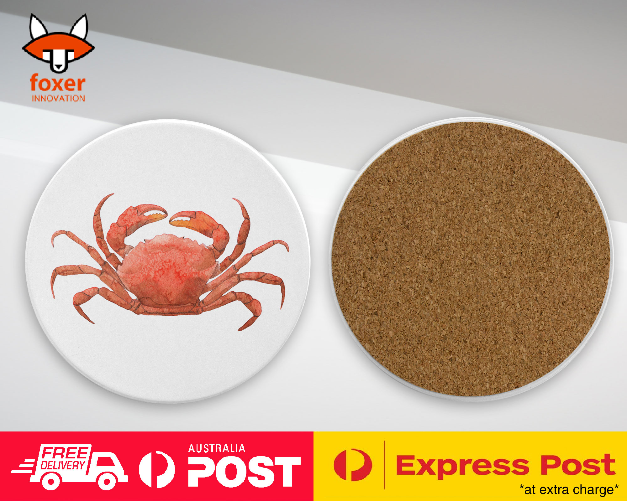 COASTER COFFEE DRINKING MAT|WATERCOLOR CRAB
