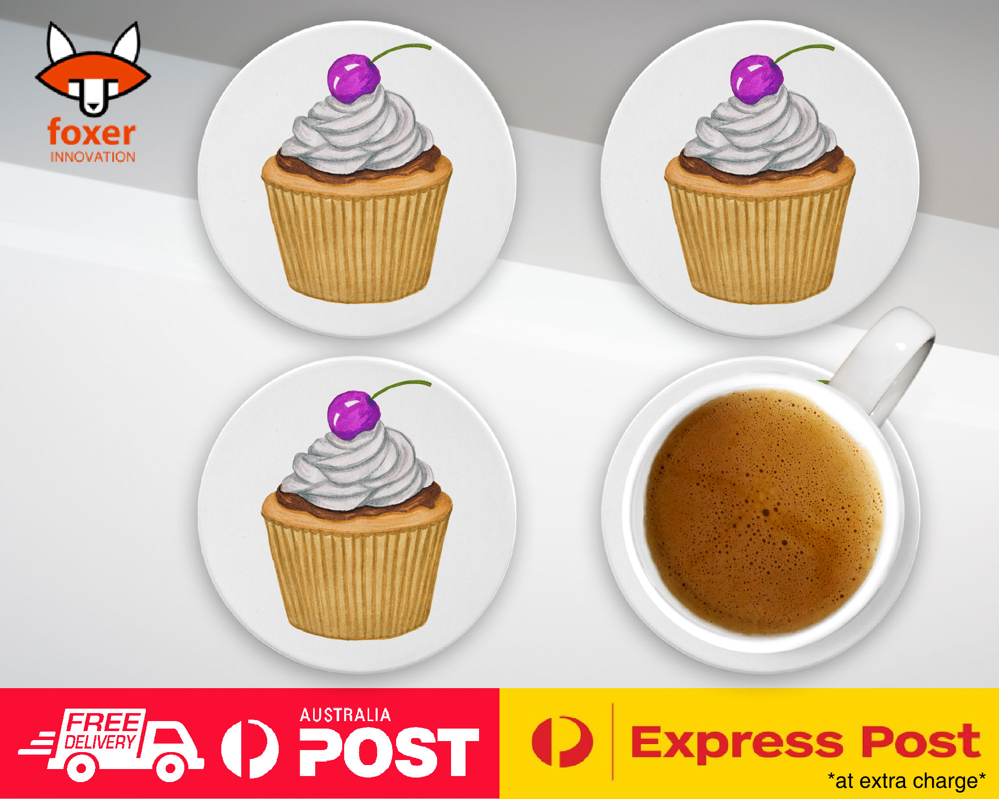 COASTER COFFEE DRINKING MAT|CUPCAKE SWEETS 1