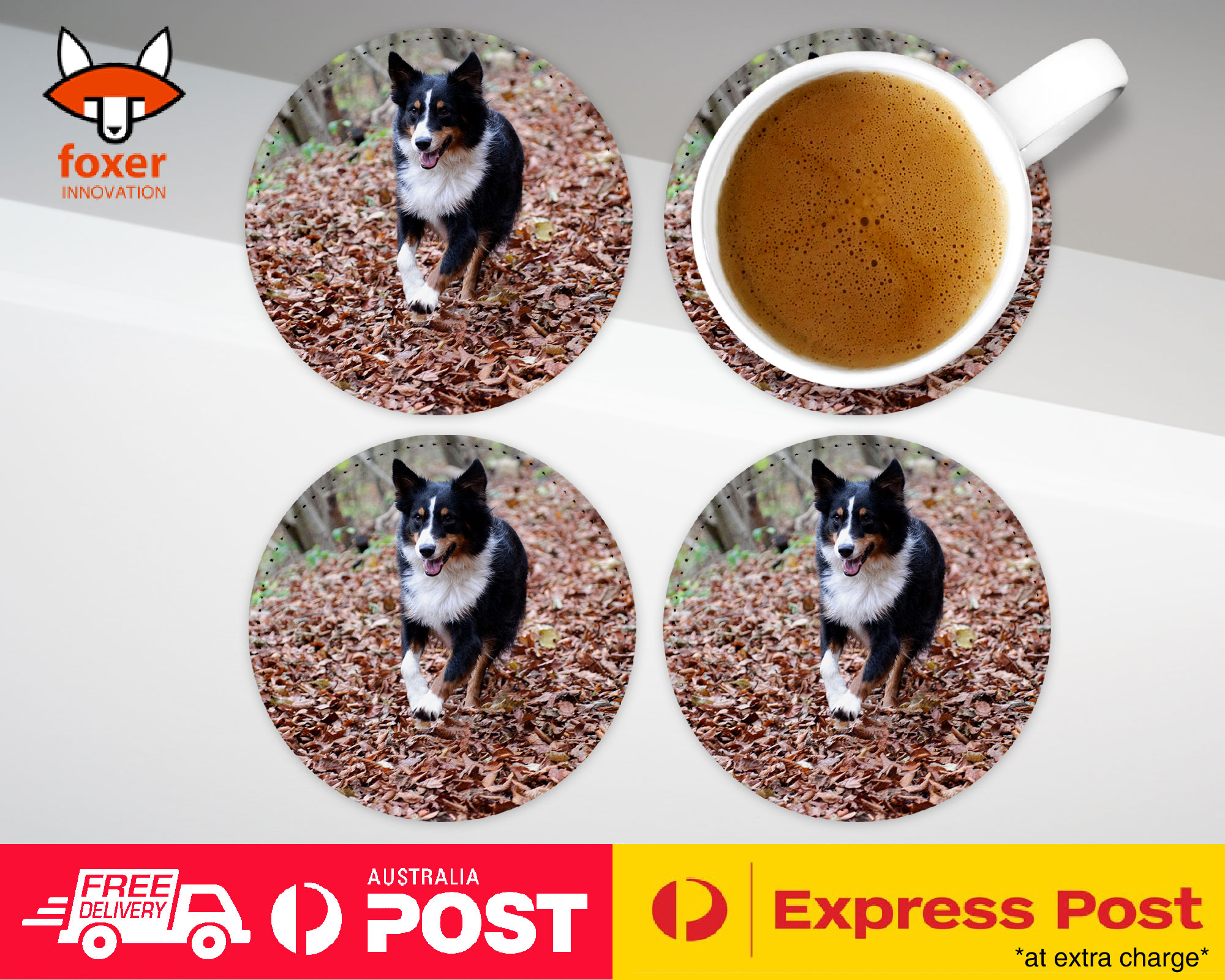 COASTER COFFEE DRINKING MAT|AUSTRALIAN SHEPHERD DOG 2