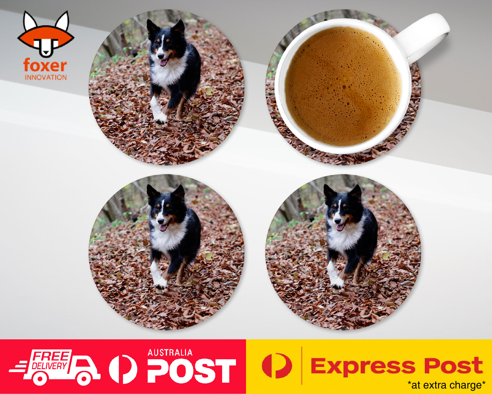 COASTER COFFEE DRINKING MAT|AUSTRALIAN SHEPHERD DOG 2