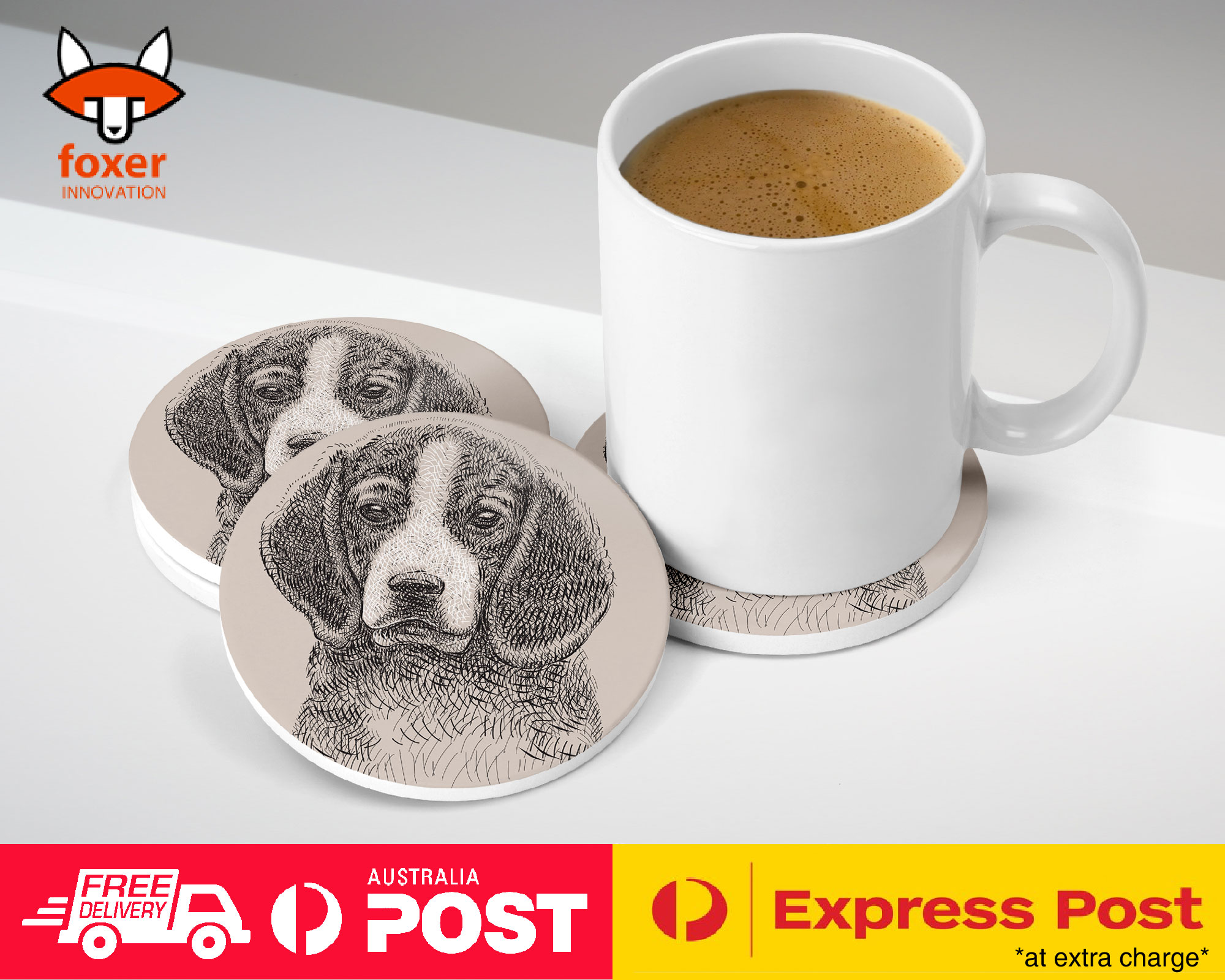 COASTER COFFEE DRINKING MAT|BEAGLE DOG 8