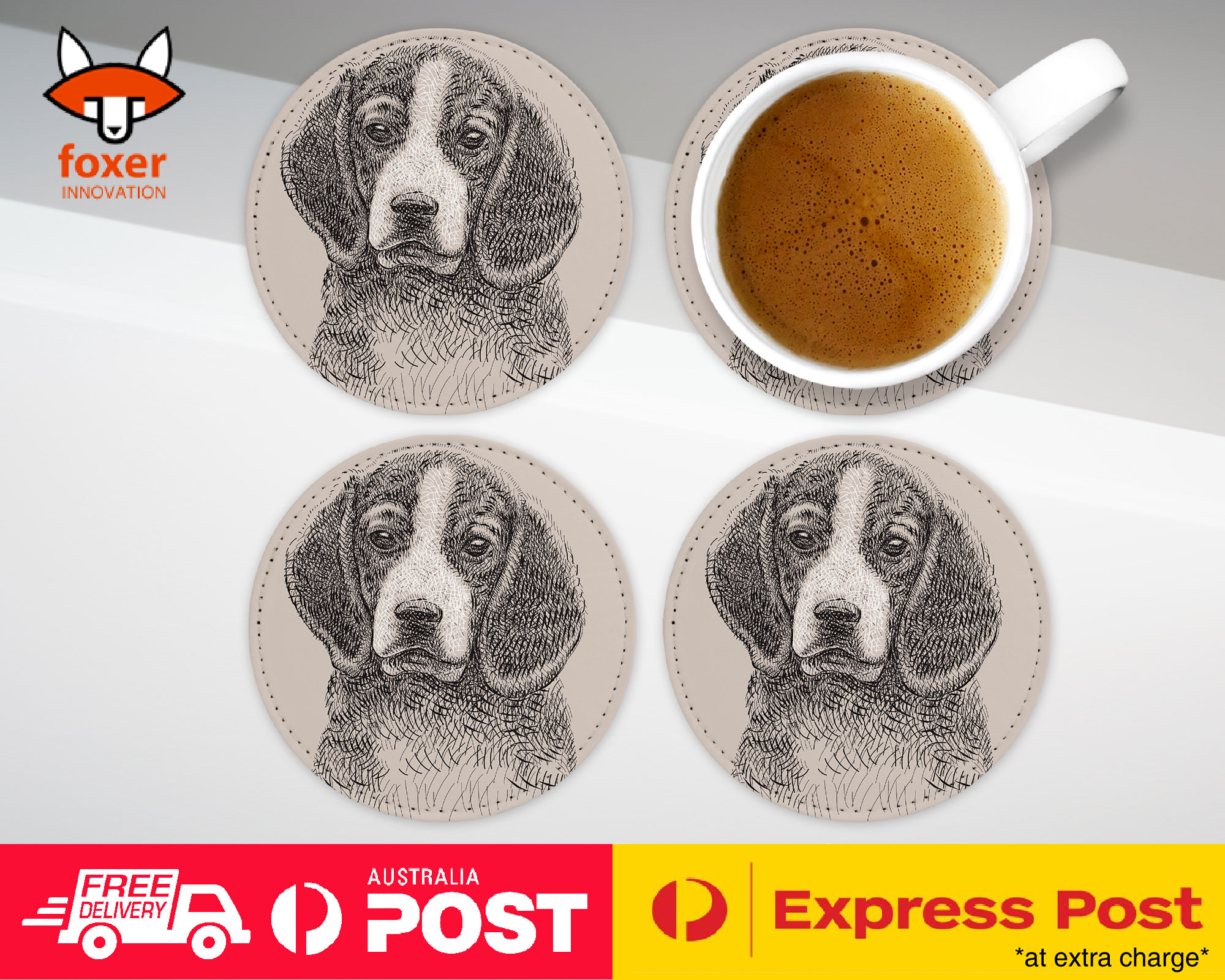 COASTER COFFEE DRINKING MAT|BEAGLE DOG 8