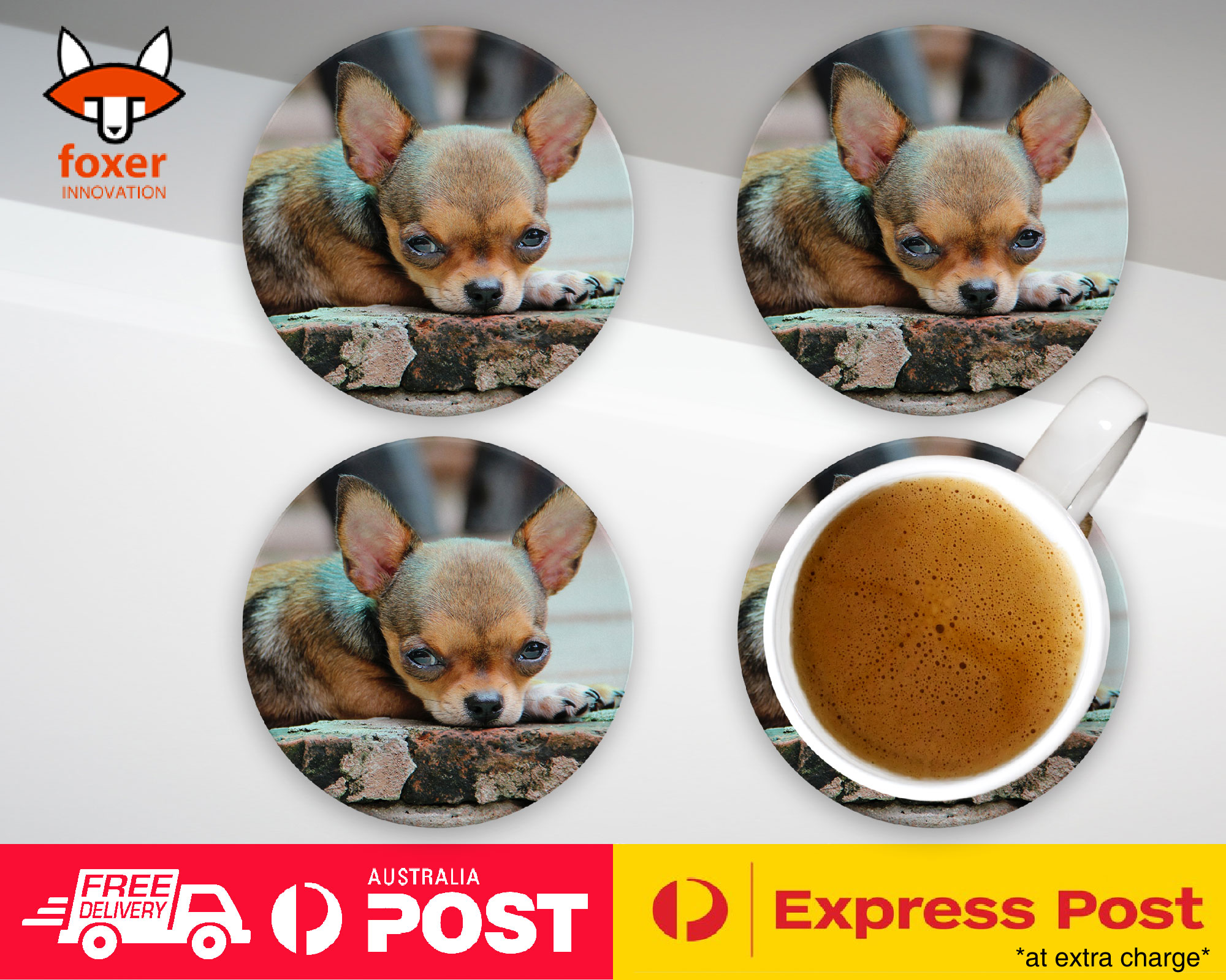 COASTER COFFEE DRINKING MAT|CHIHUAHUA DOG 13