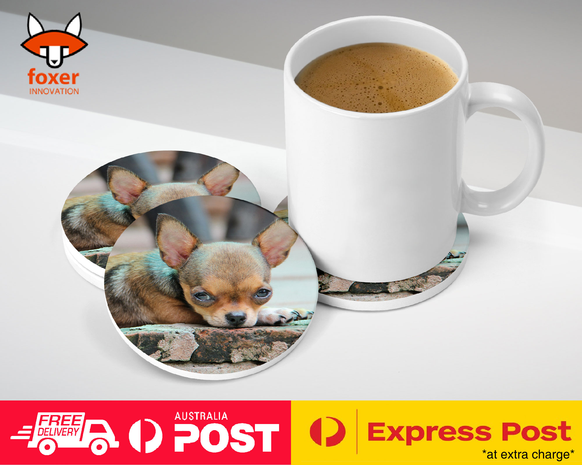 COASTER COFFEE DRINKING MAT|CHIHUAHUA DOG 13