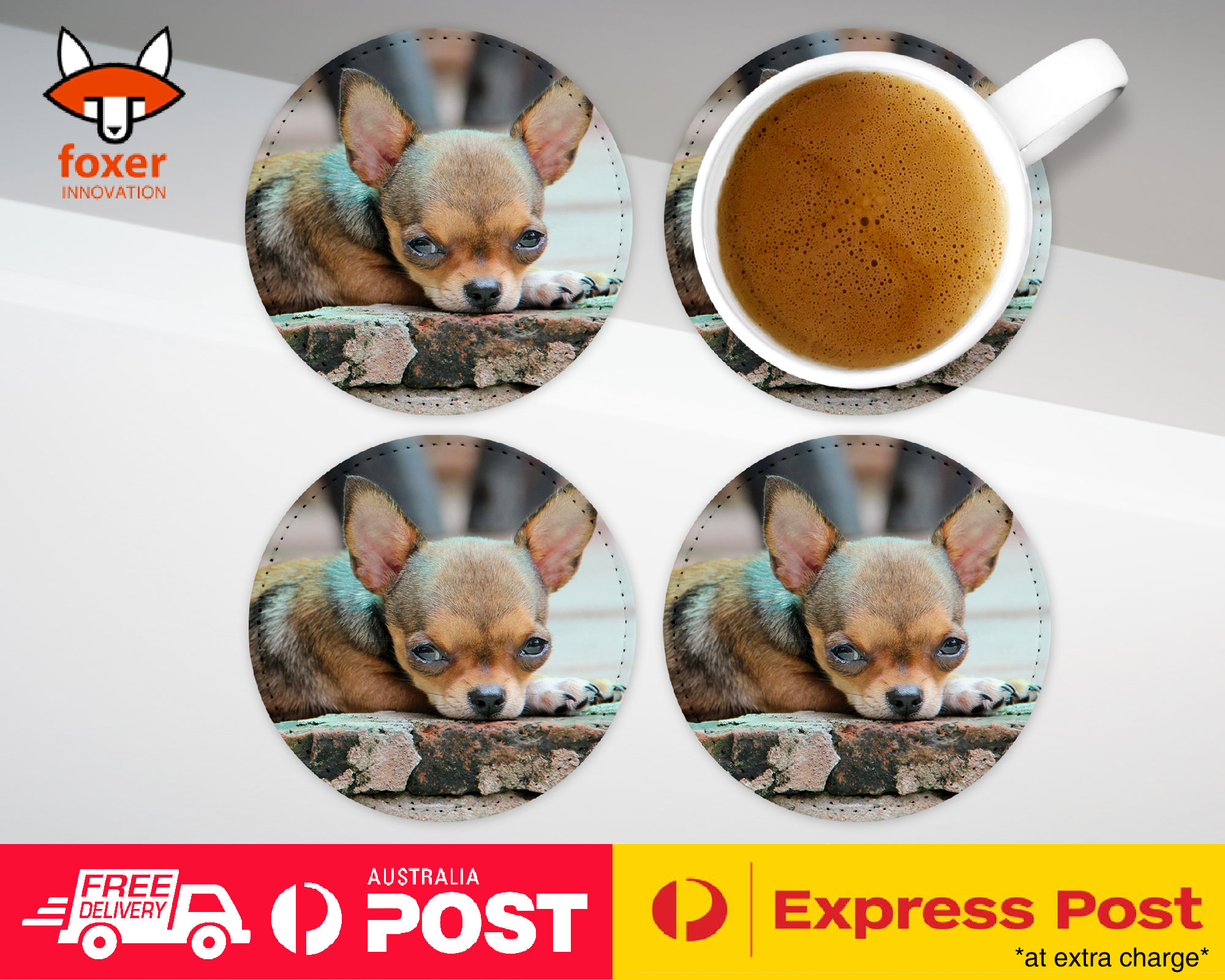 COASTER COFFEE DRINKING MAT|CHIHUAHUA DOG 13