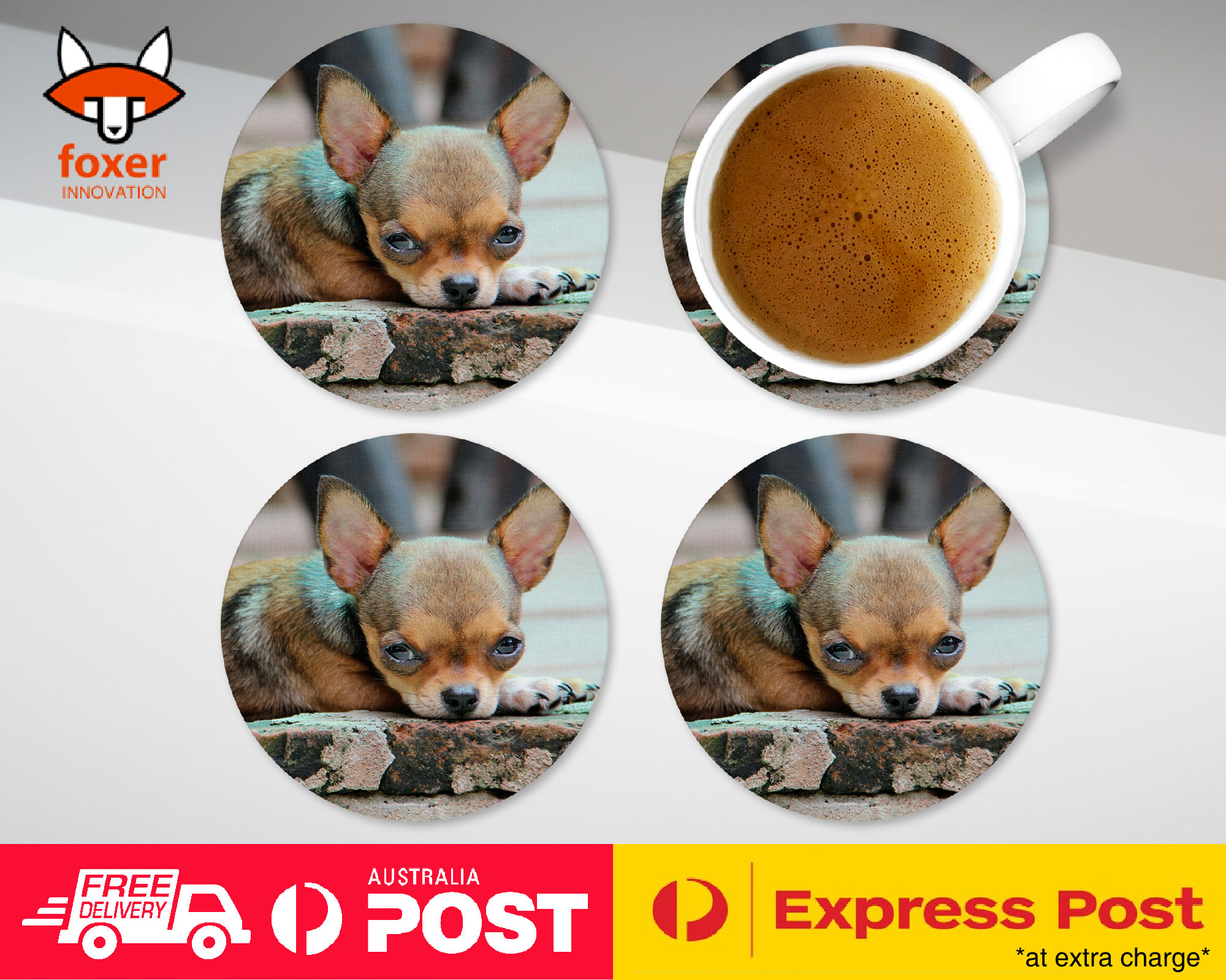 COASTER COFFEE DRINKING MAT|CHIHUAHUA DOG 13