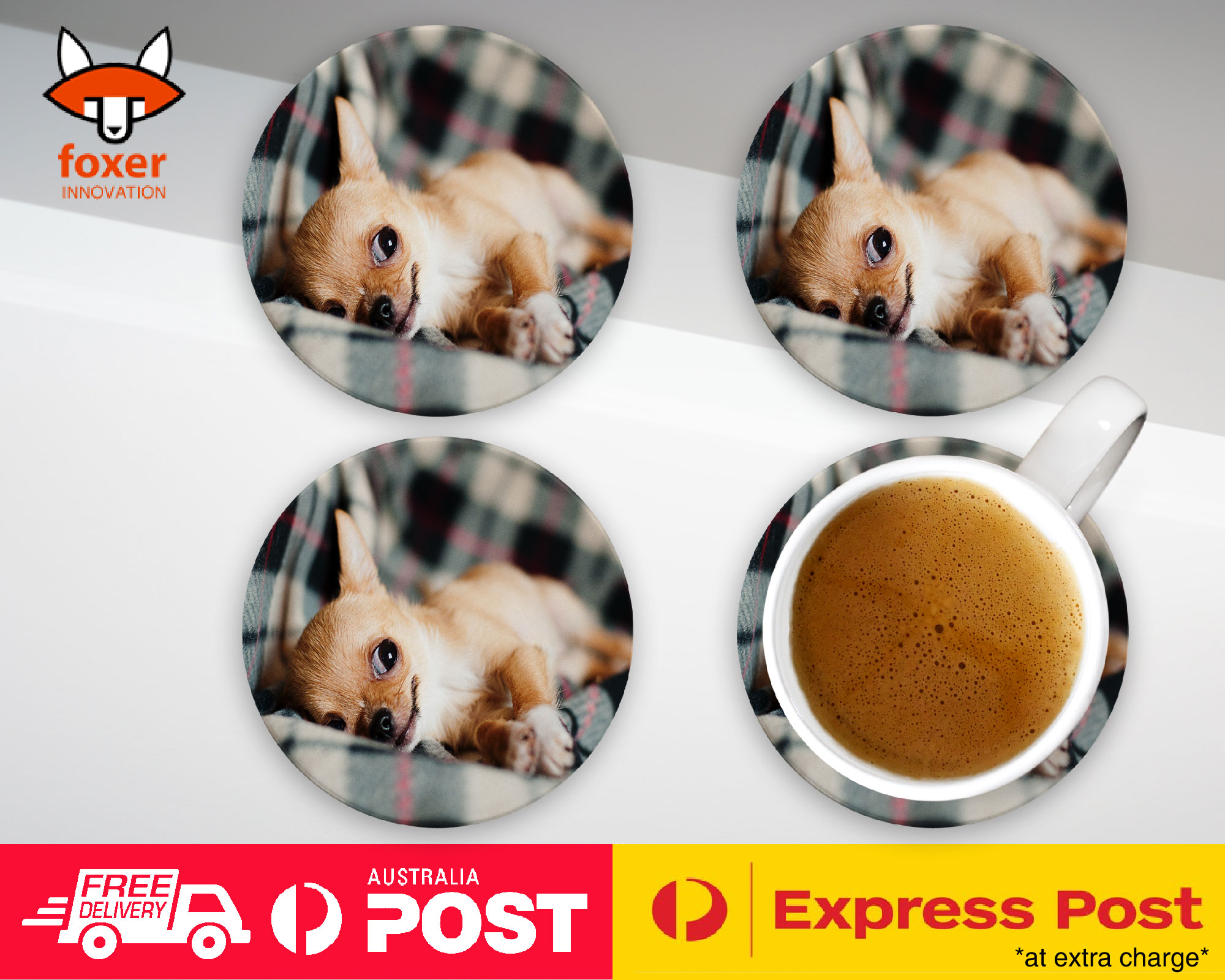 COASTER COFFEE DRINKING MAT|CHIHUAHUA DOG 15