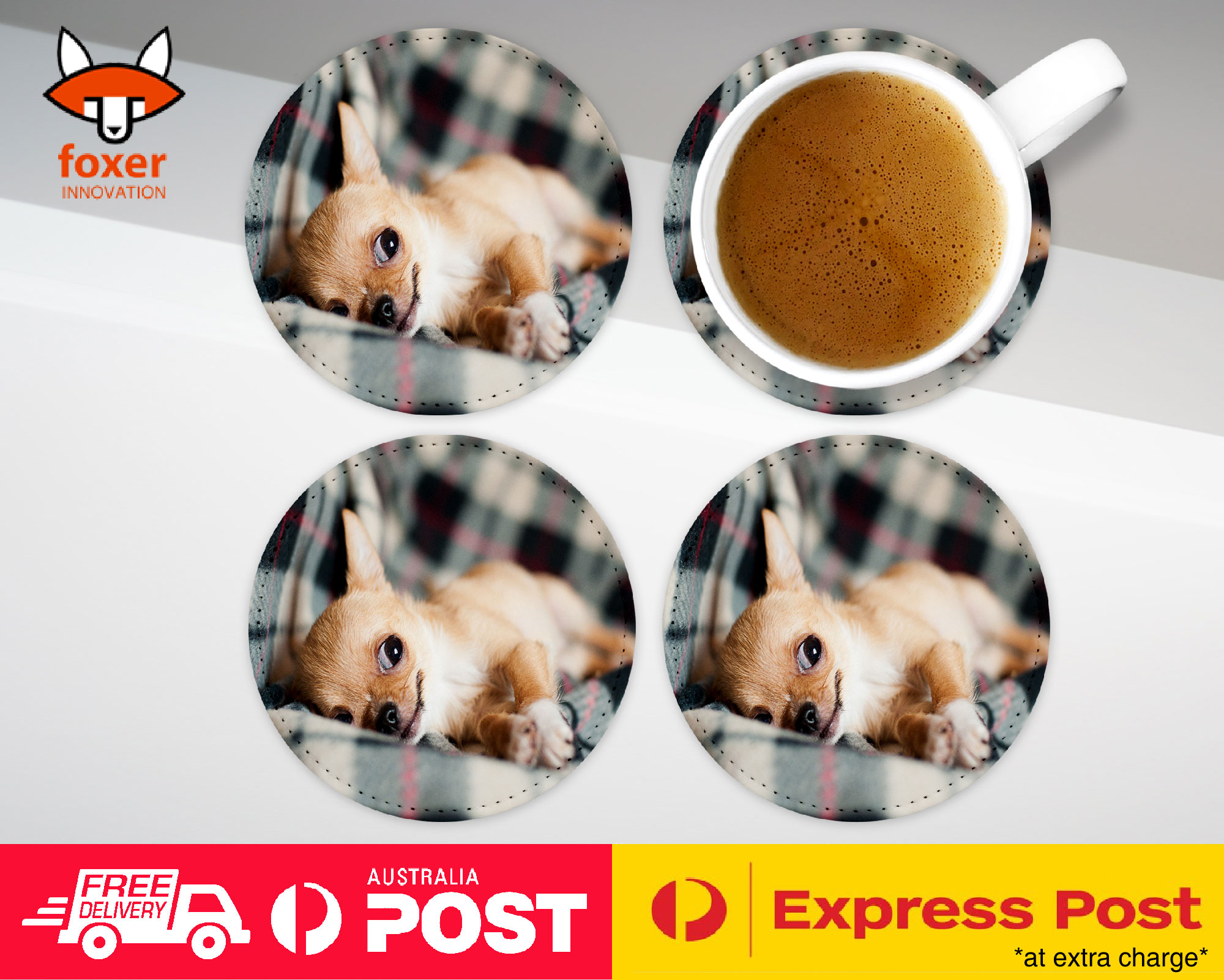 COASTER COFFEE DRINKING MAT|CHIHUAHUA DOG 15