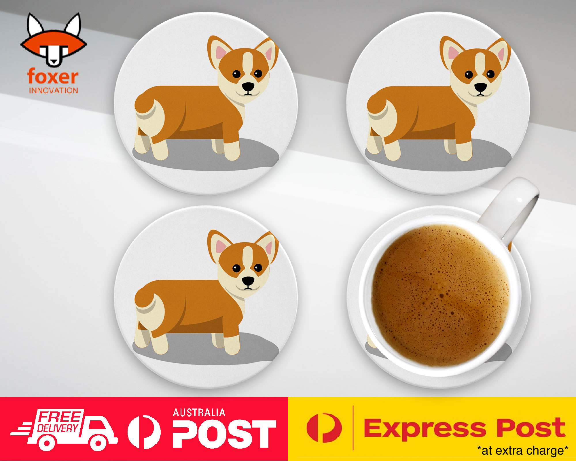 COASTER COFFEE DRINKING MAT|CORGI DOG 6