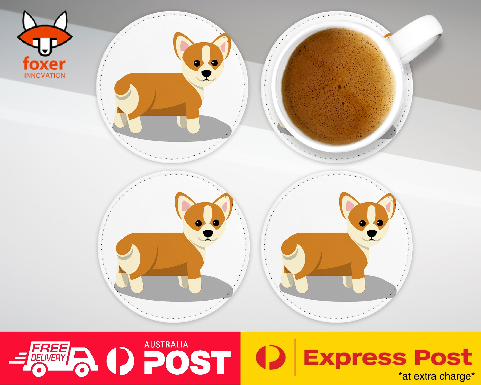 COASTER COFFEE DRINKING MAT|CORGI DOG 6