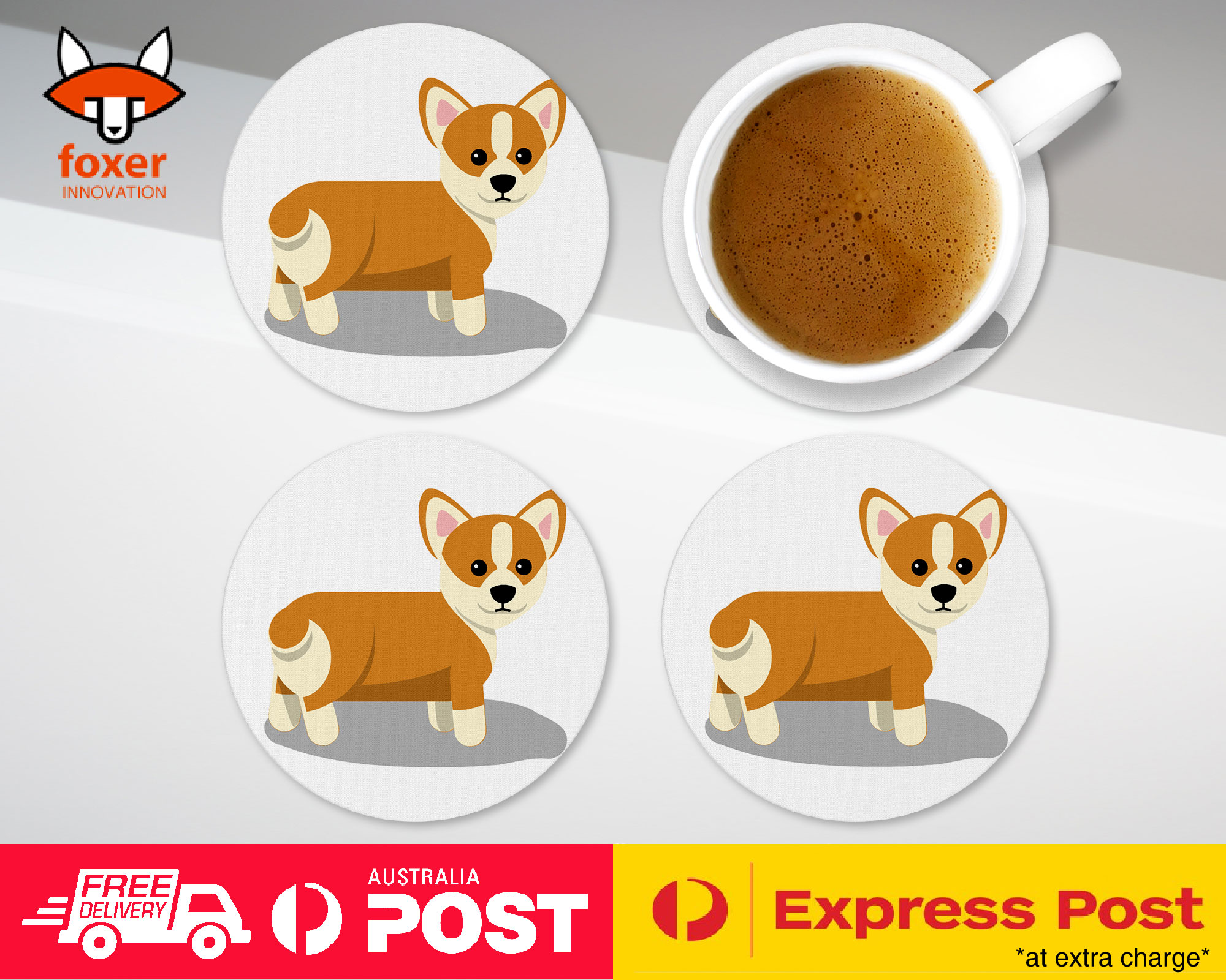 COASTER COFFEE DRINKING MAT|CORGI DOG 6