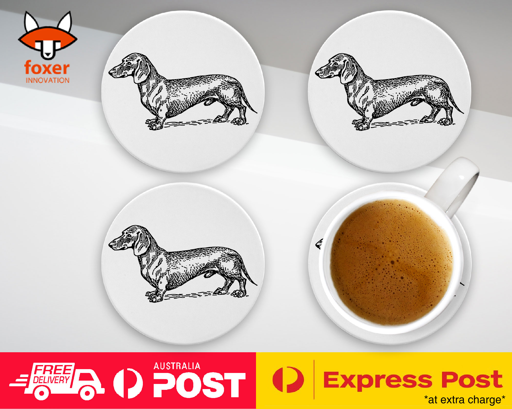 COASTER COFFEE DRINKING MAT|DACHSHUND DOG 20
