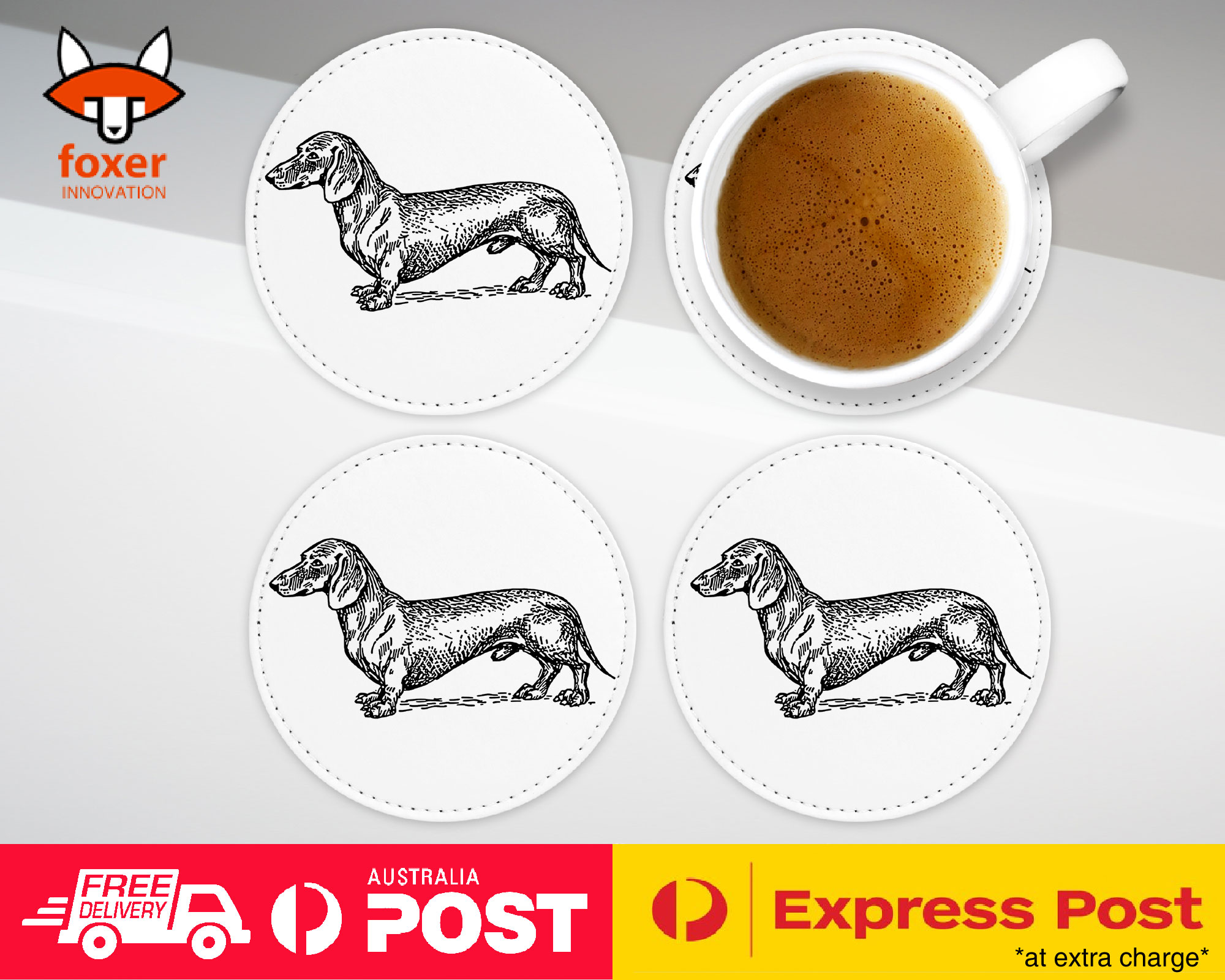 COASTER COFFEE DRINKING MAT|DACHSHUND DOG 20