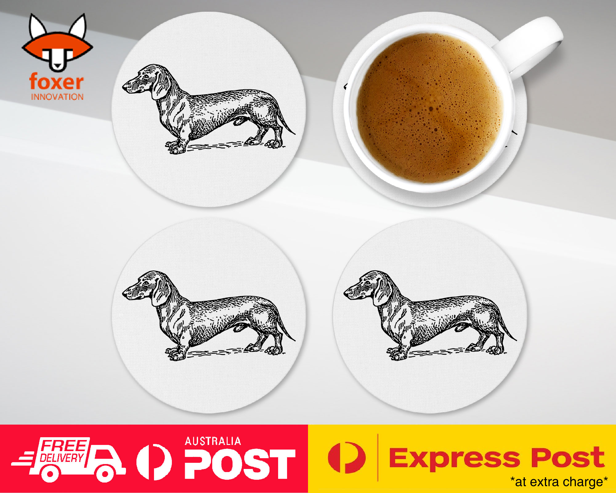 COASTER COFFEE DRINKING MAT|DACHSHUND DOG 20