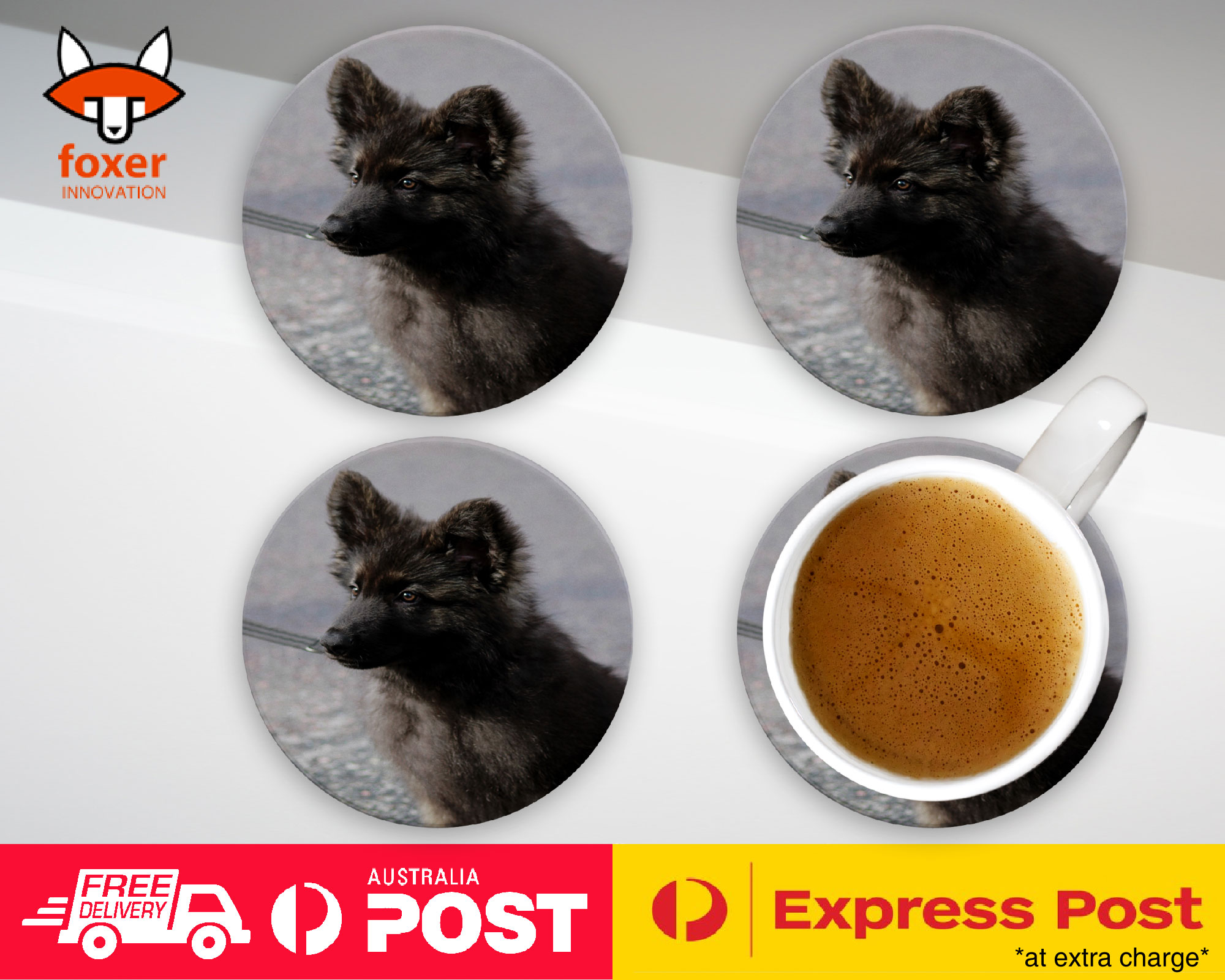 COASTER COFFEE DRINKING MAT|GERMAN SHEPHERD DOG 12