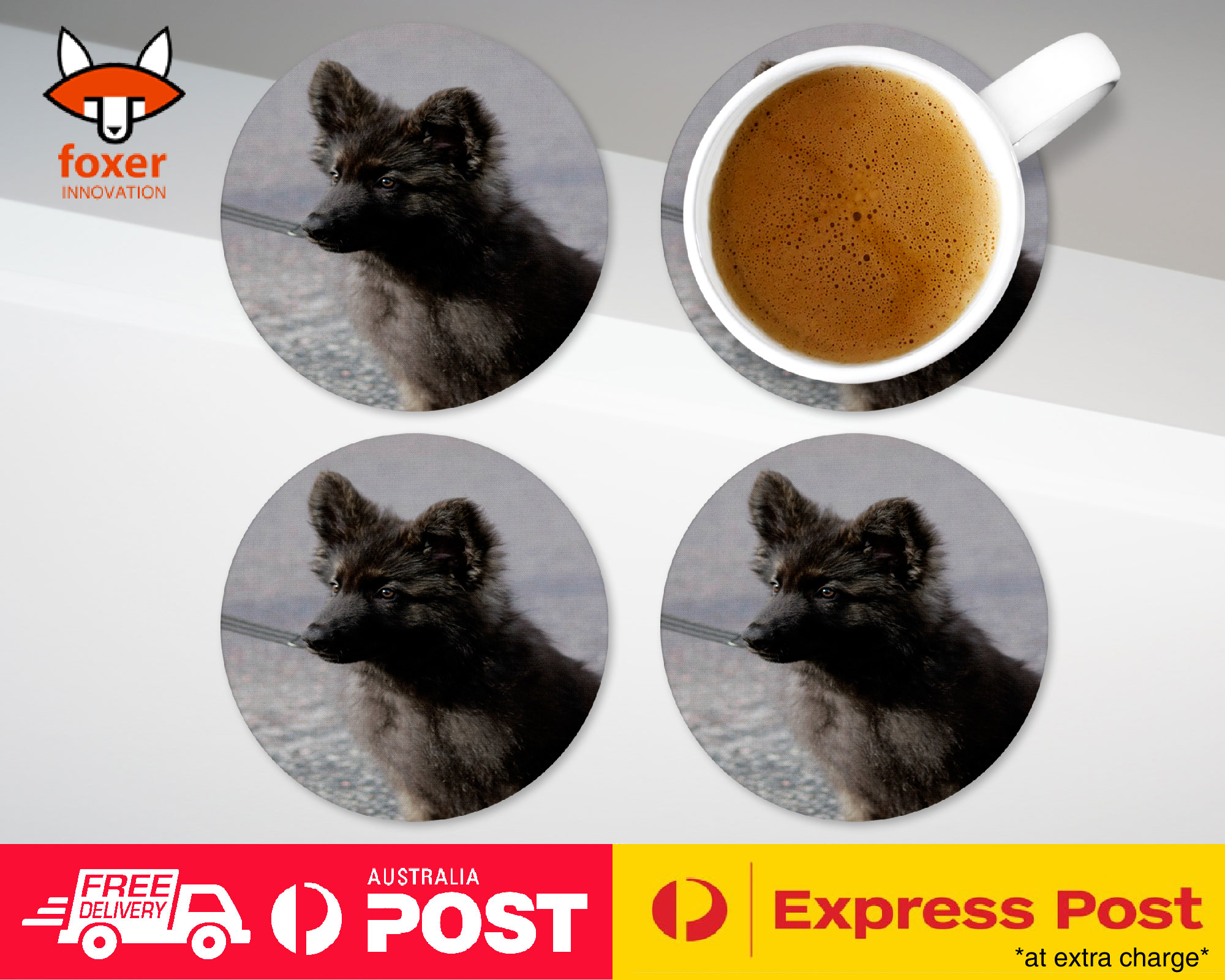 COASTER COFFEE DRINKING MAT|GERMAN SHEPHERD DOG 12