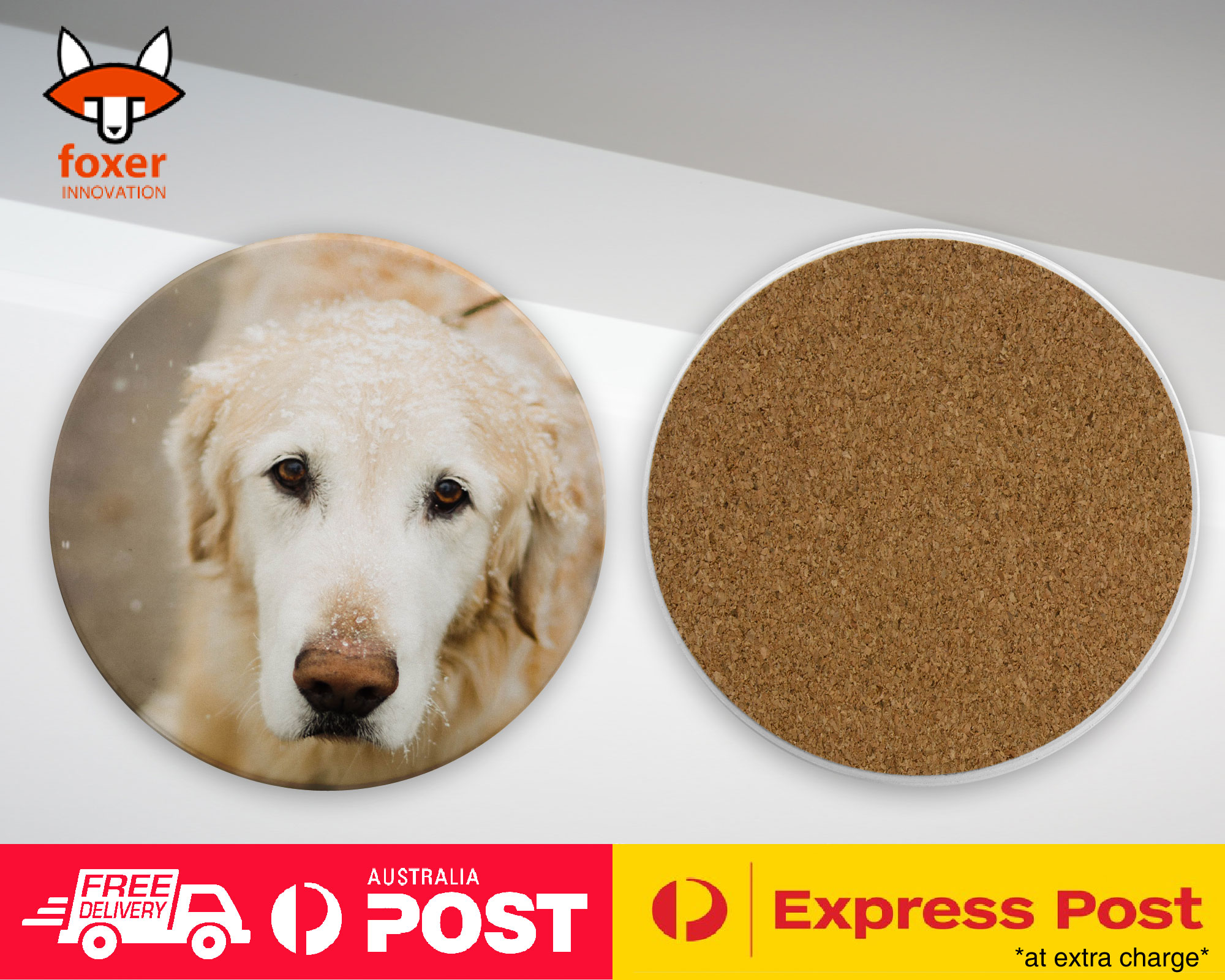 COASTER COFFEE DRINKING MAT|GOLDEN RETRIEVER DOG 4 - Foto 8 di 21