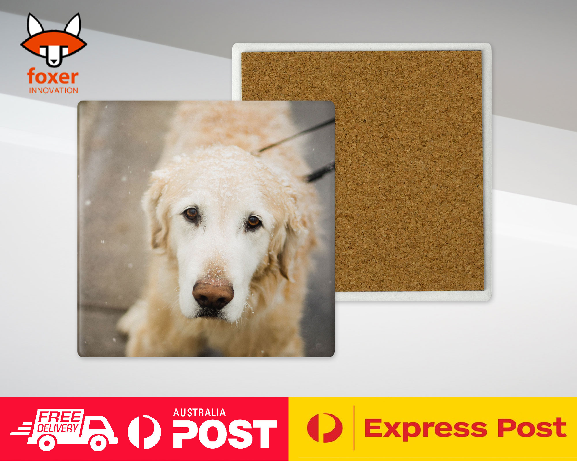 COASTER COFFEE DRINKING MAT|GOLDEN RETRIEVER DOG 4 - Foto 18 di 21