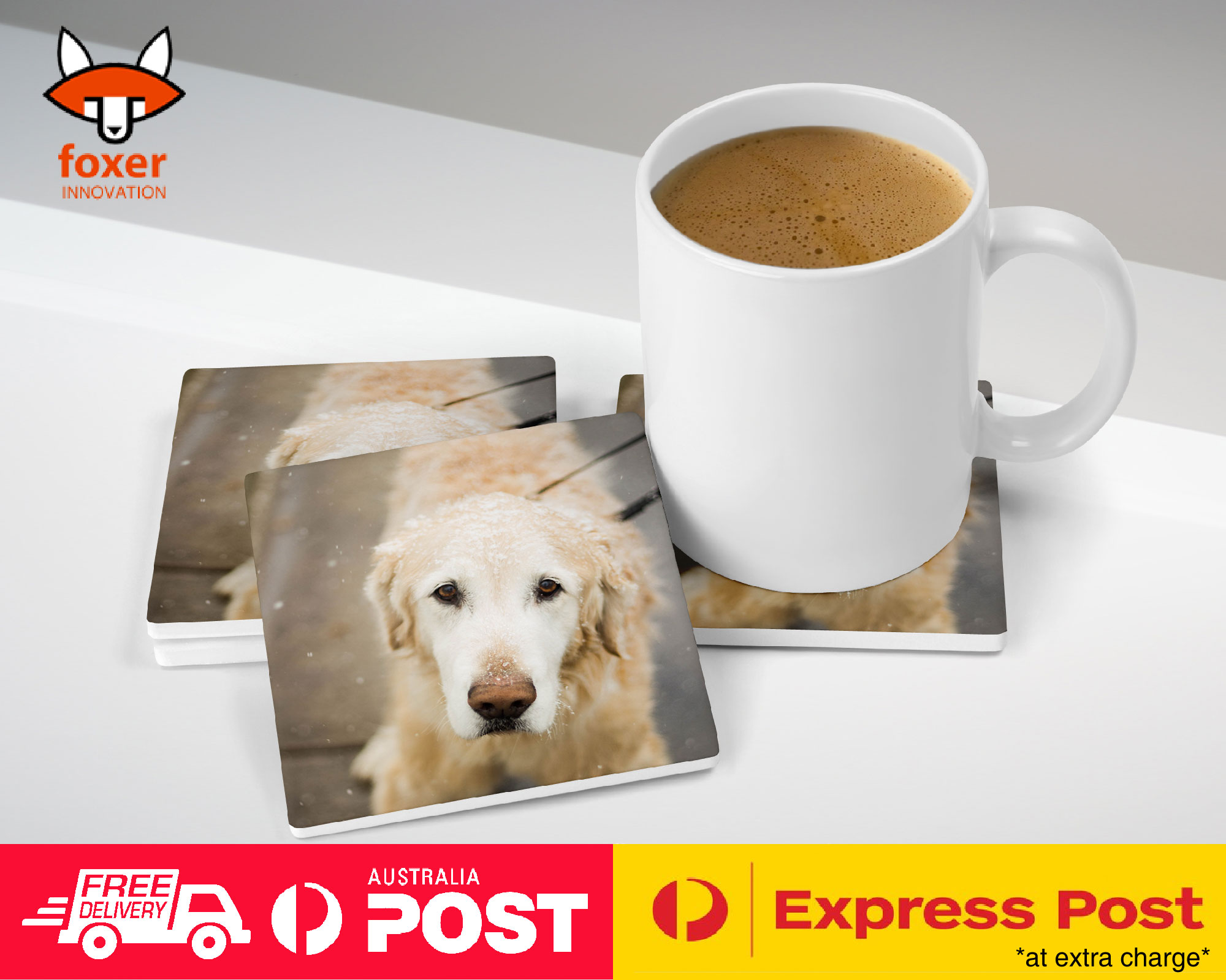 COASTER COFFEE DRINKING MAT|GOLDEN RETRIEVER DOG 4 - Foto 20 di 21