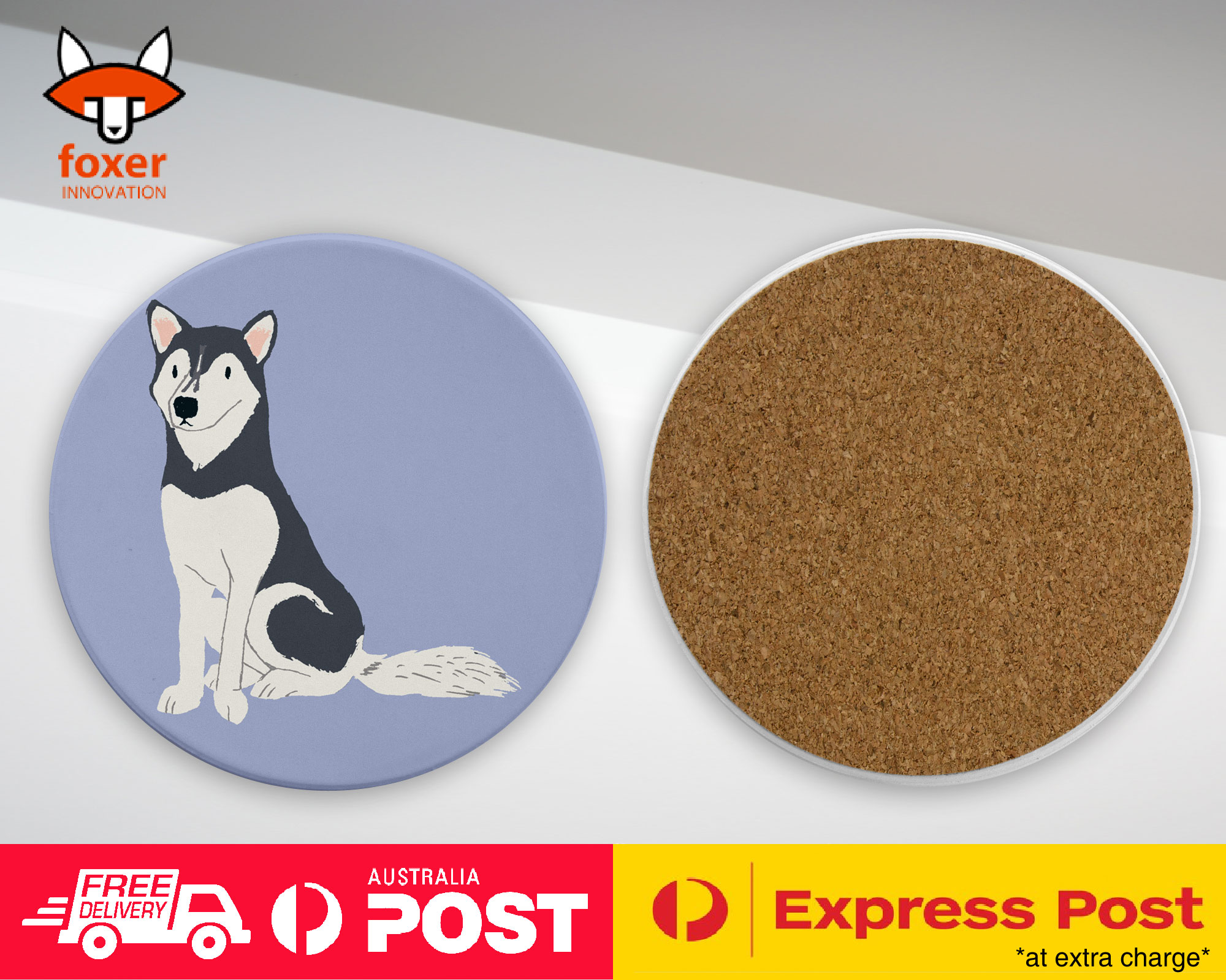 COASTER COFFEE DRINKING MAT|SIBERIAN HUSKY DOG 2