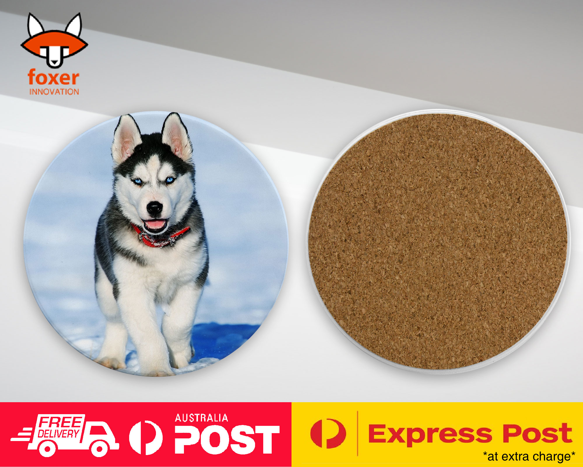 COASTER COFFEE DRINKING MAT|SIBERIAN HUSKY DOG 3