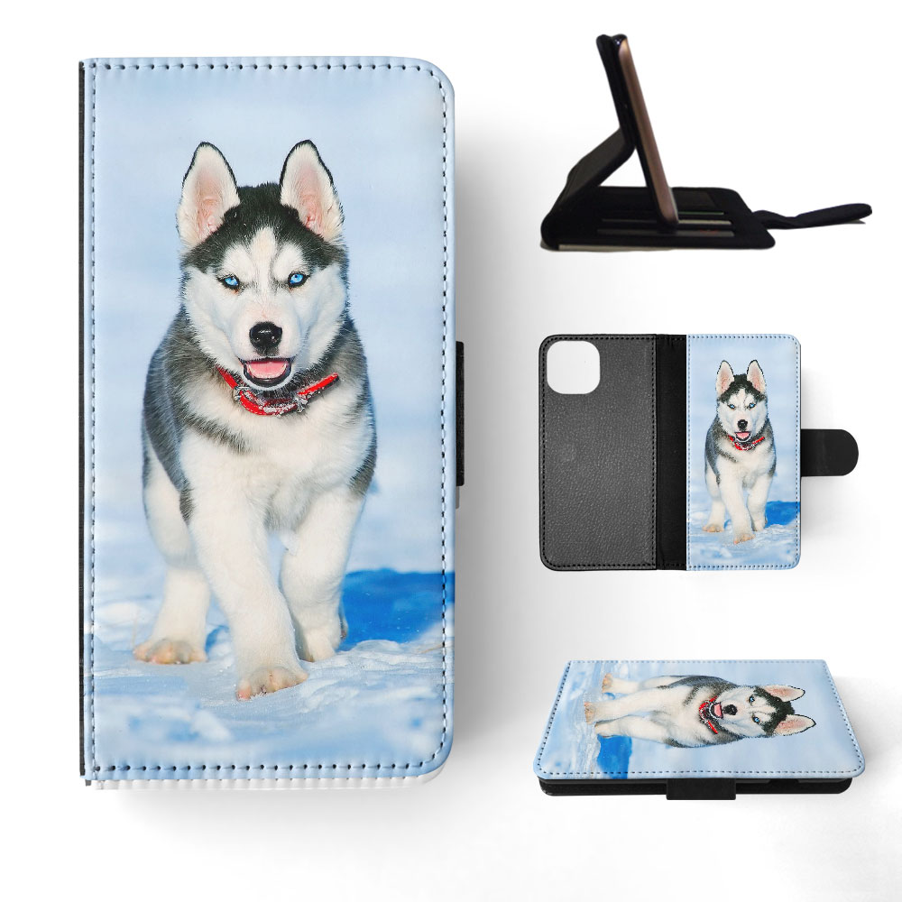 FLIP CASE FOR APPLE IPHONE|SIBERIAN HUSKY DOG 3 - Picture 41 of 193