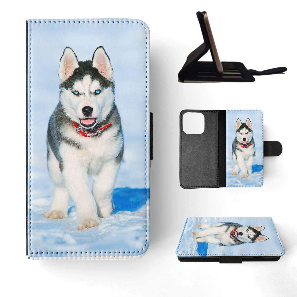 FLIP CASE FOR APPLE IPHONE|SIBERIAN HUSKY DOG 3 - Picture 31 of 193