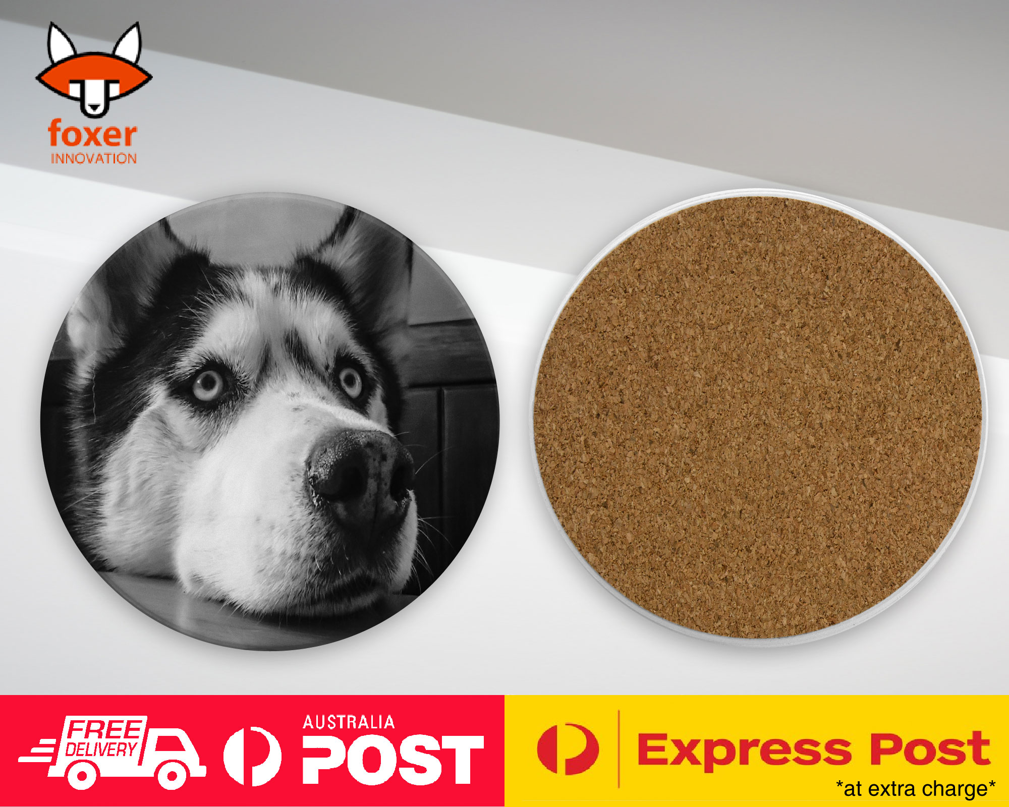 COASTER COFFEE DRINKING MAT|SIBERIAN HUSKY DOG 5
